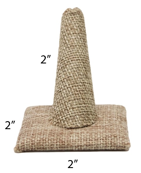Single Finger Burlap Ring Stand Holder Jewelry Display