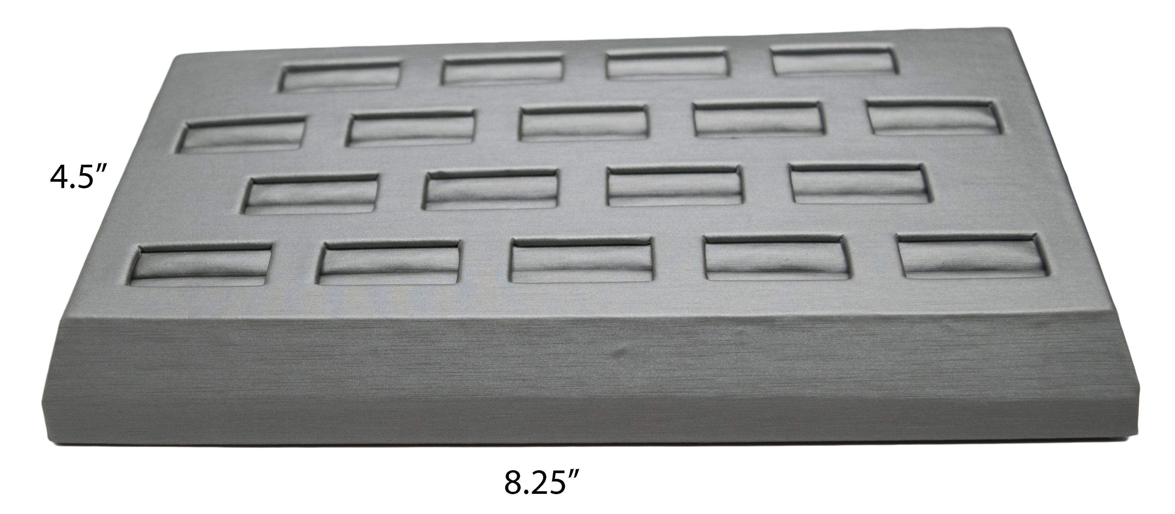 18 Slot Steel Gray Ring/Cufflink Jewelry Tray Display