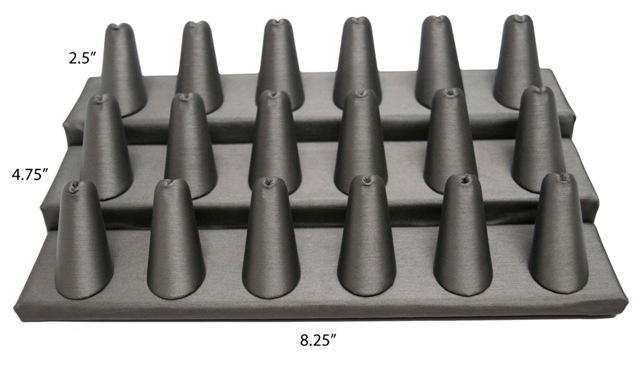 18 Finger Steel Gray Ring Stand Holder Jewelry Display