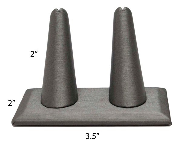 2 Finger Steel Gray Ring Stand Holder Jewelry Display