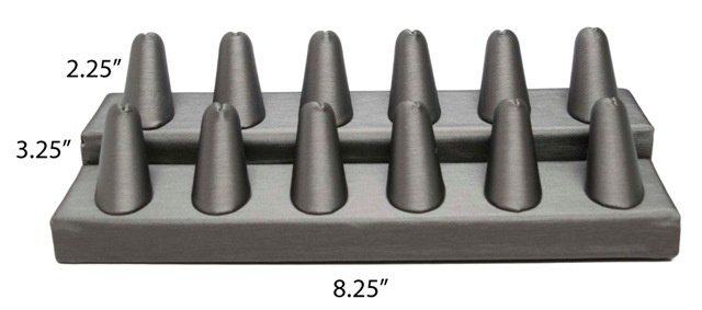 12 Finger Steel Gray Ring Stand Holder Jewelry Display