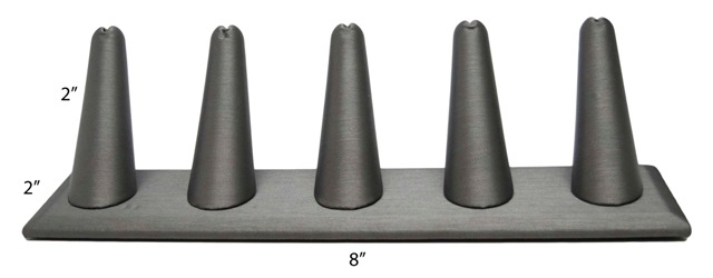 5 Finger Steel Gray Ring Stand Holder Jewelry Display