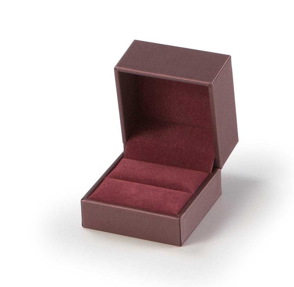 Burgundy Leatherette Slit Ring Box