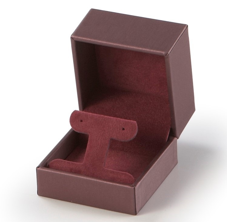 Burgundy Leatherette Earring Tree Box