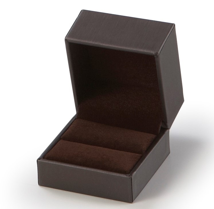 Chocolate Leatherette Slit Ring Box