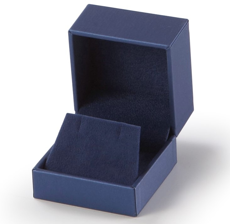 Navy Leatherette Earring Box