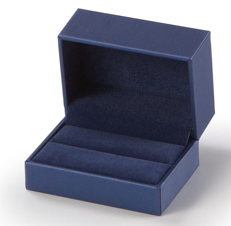 Navy Leatherette Double Ring Slit Box