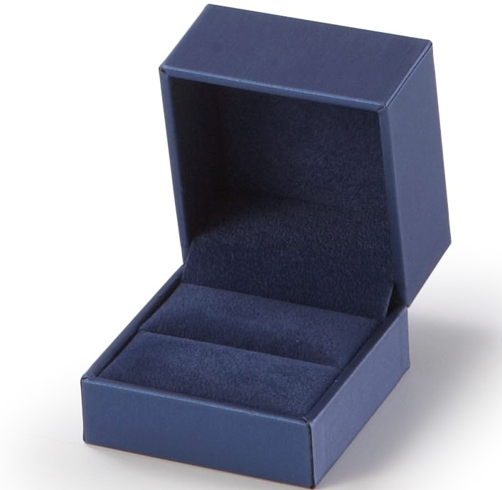 Navy Leatherette Ring Slit Box