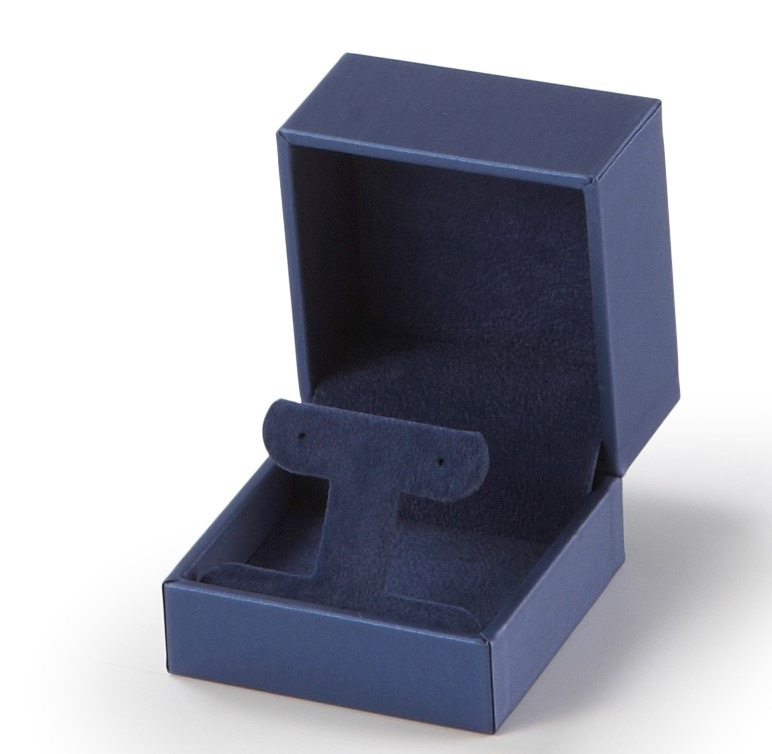 Navy Leatherette Earring Tree Box
