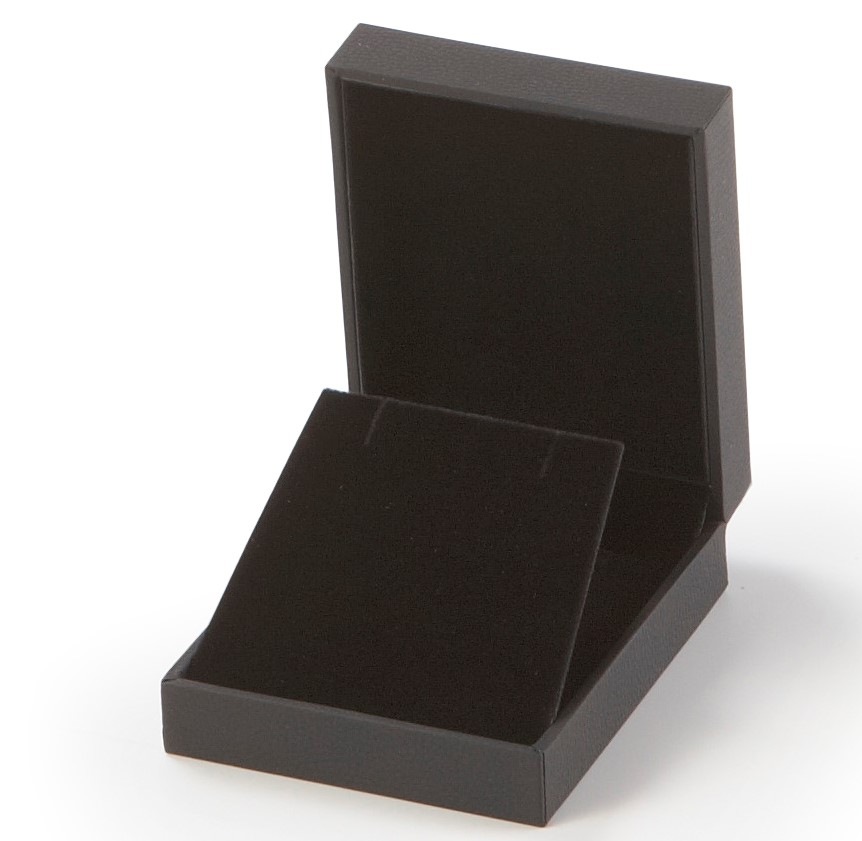 Black Textured Leatherette Pendant Box