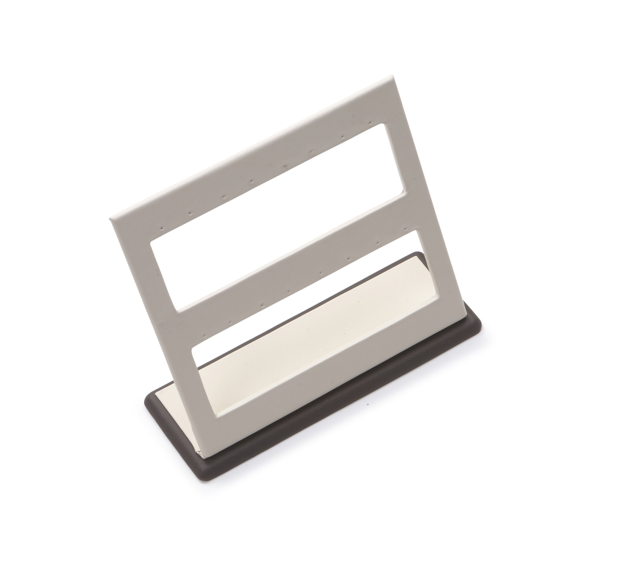 Chocolate/Beige Leatherette 8 Pairs Earring Display