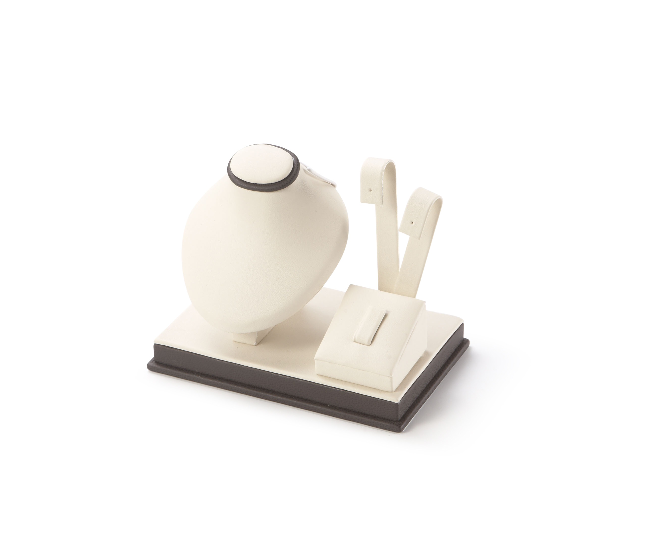 Chocolate/Beige Leatherette Earring/ Ring/ Pendant stand