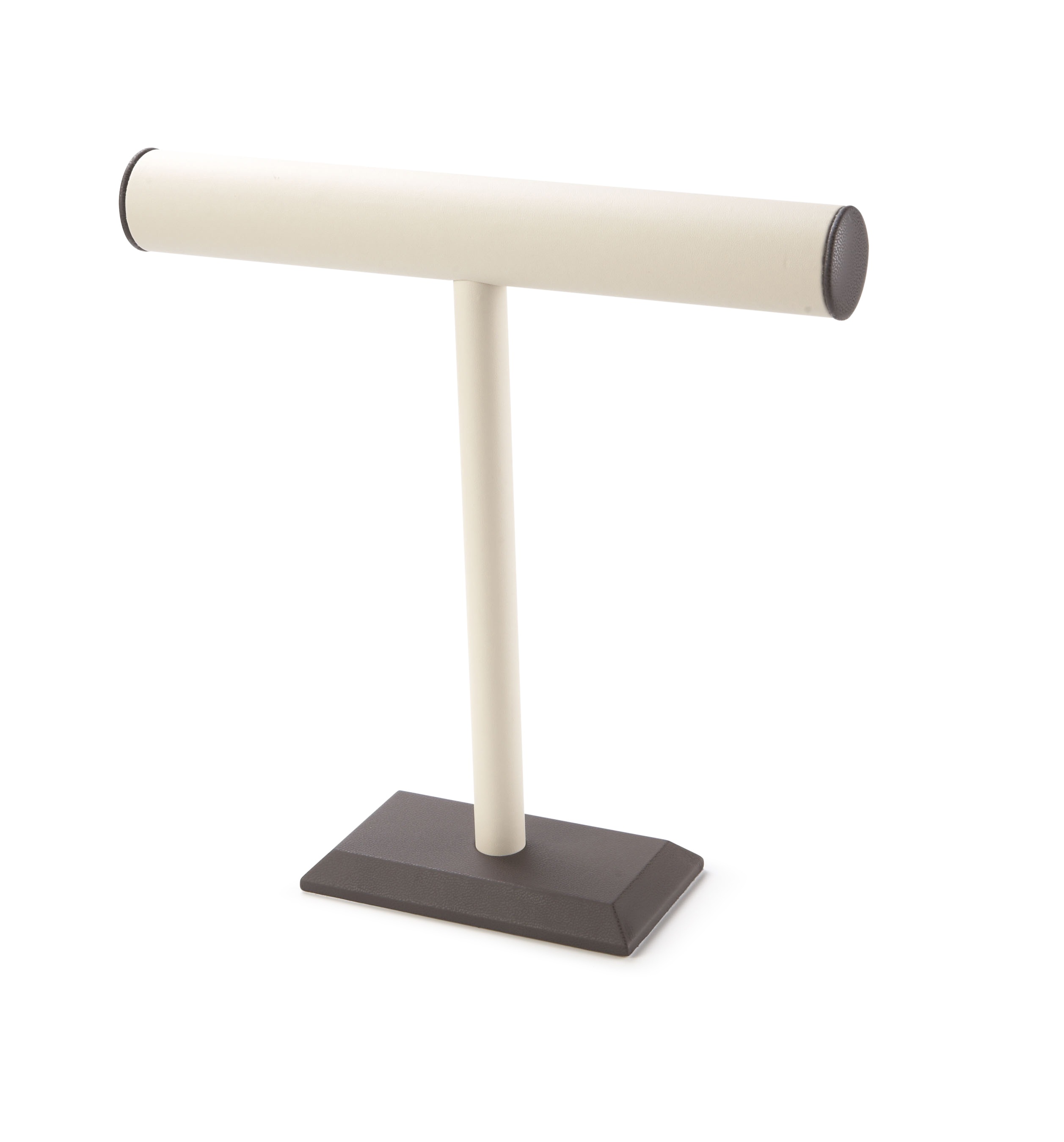 Chocolate/beige Leatherette Tall Bangle T-Bar