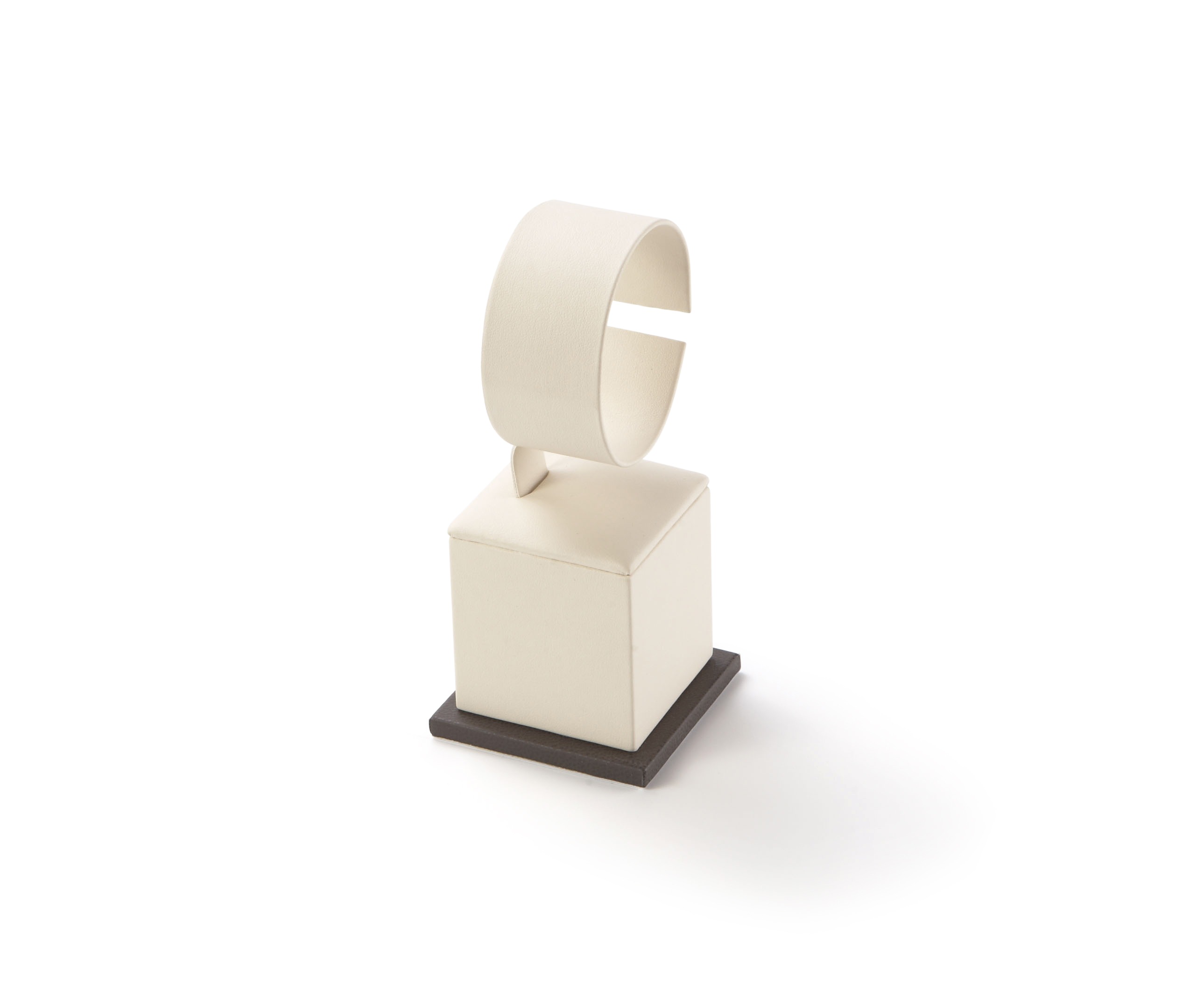 Chocolate/Beige Leatherette Medium Watch Stand