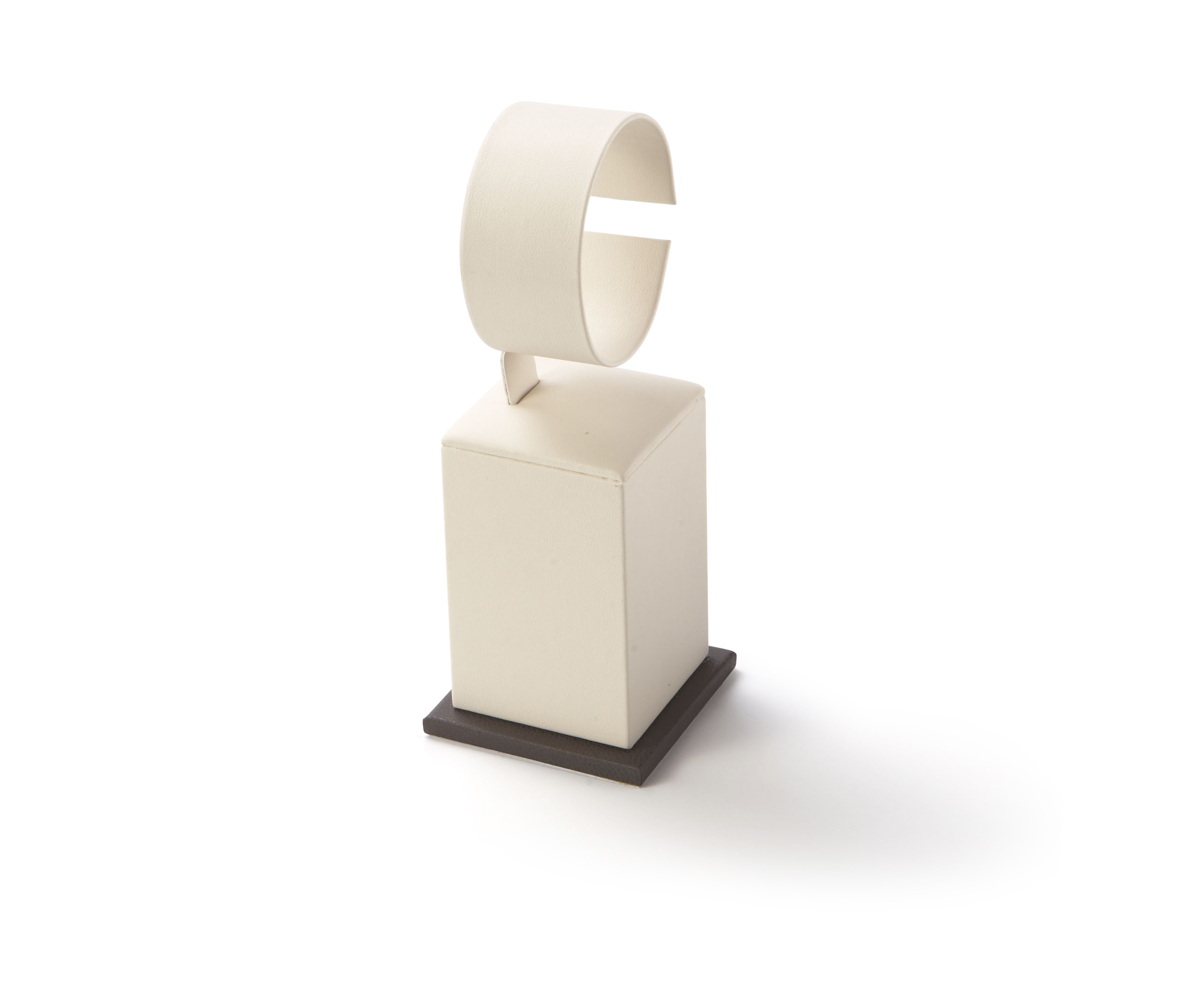 Chocolate/Beige Leatherette Tall Watch Stand