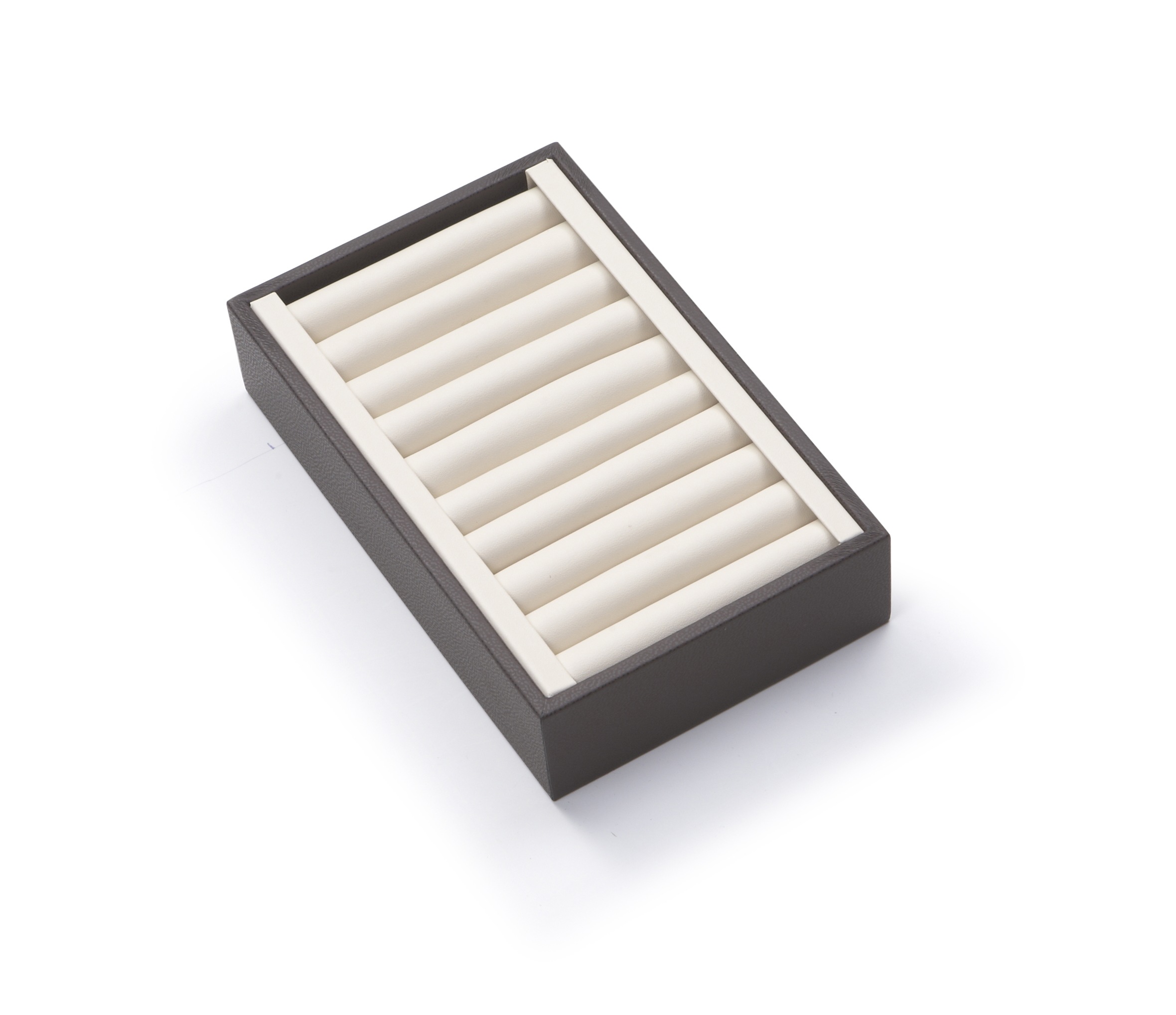 Chocolate/Beige Leatherette Short Bangle Holder