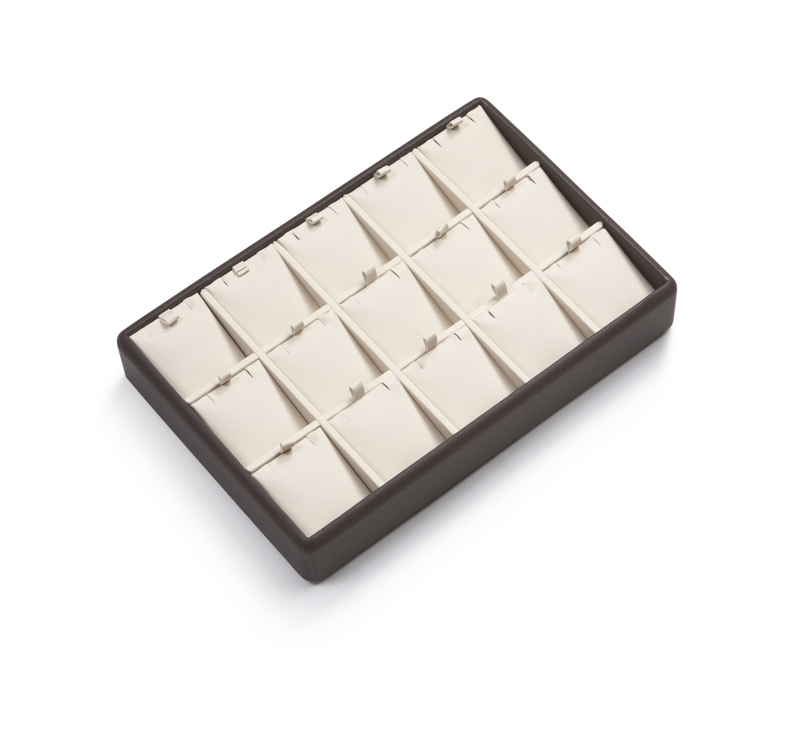 Chocolate/Beige Leatherette 15 Pendant Tray
