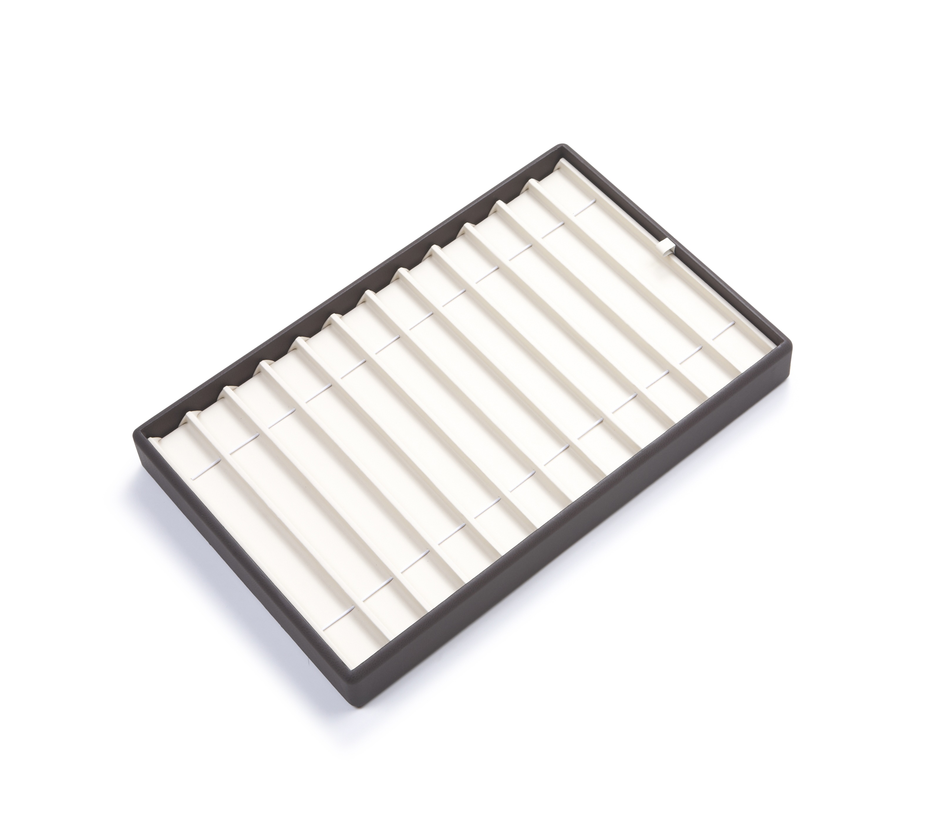 Chocolate/Beige Leatherette 12 Bracelet Tray