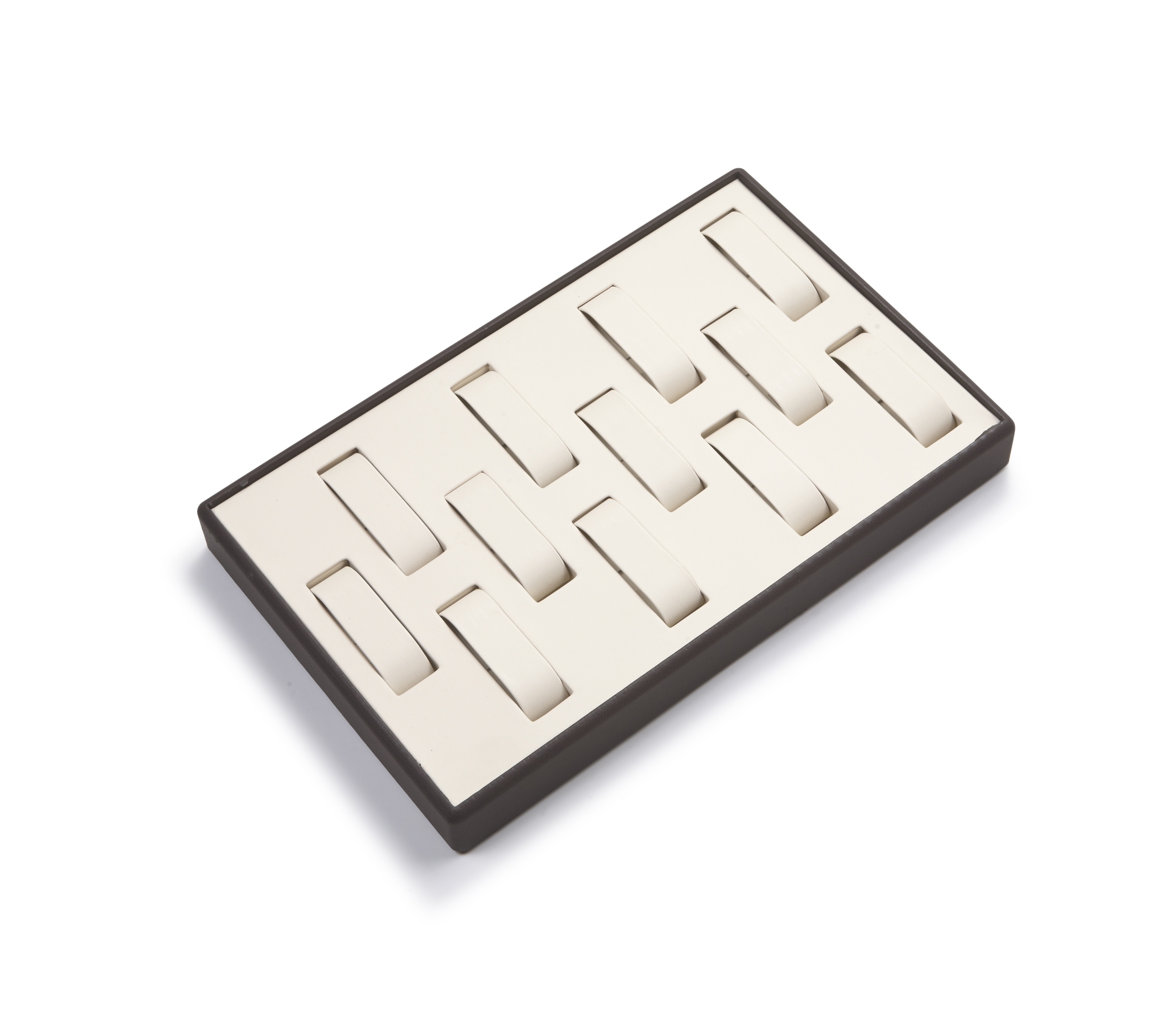 Chocolate/Beige Leatherette 12 Watch Tray