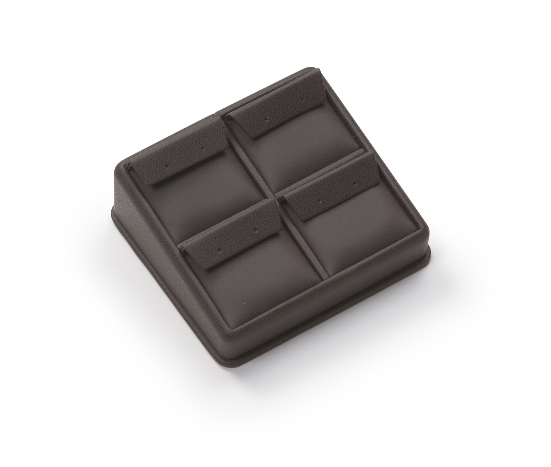 Chocolate Leatherette 4 Earring Stand