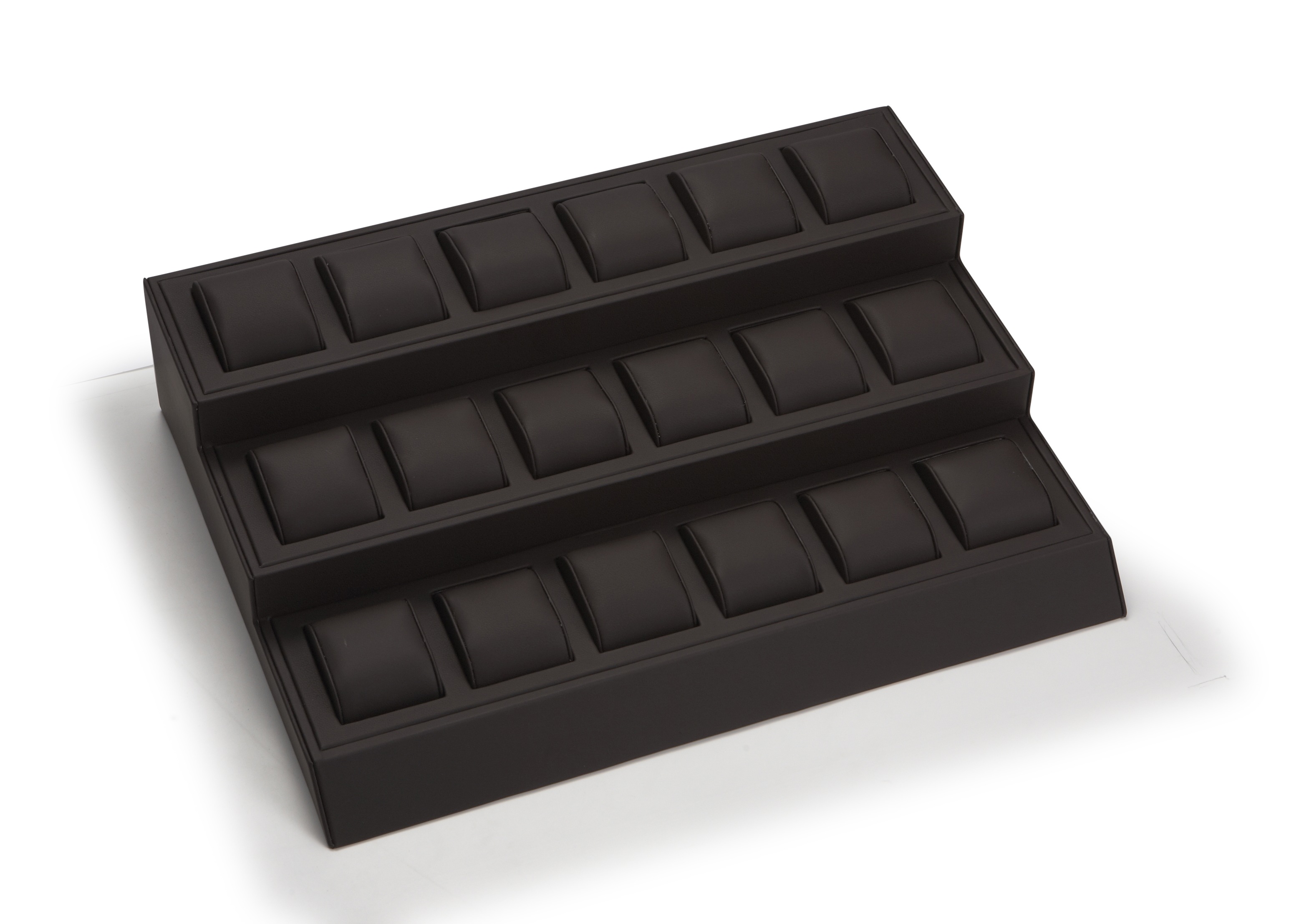 Chocolate Leatherette 18 Watch Stand