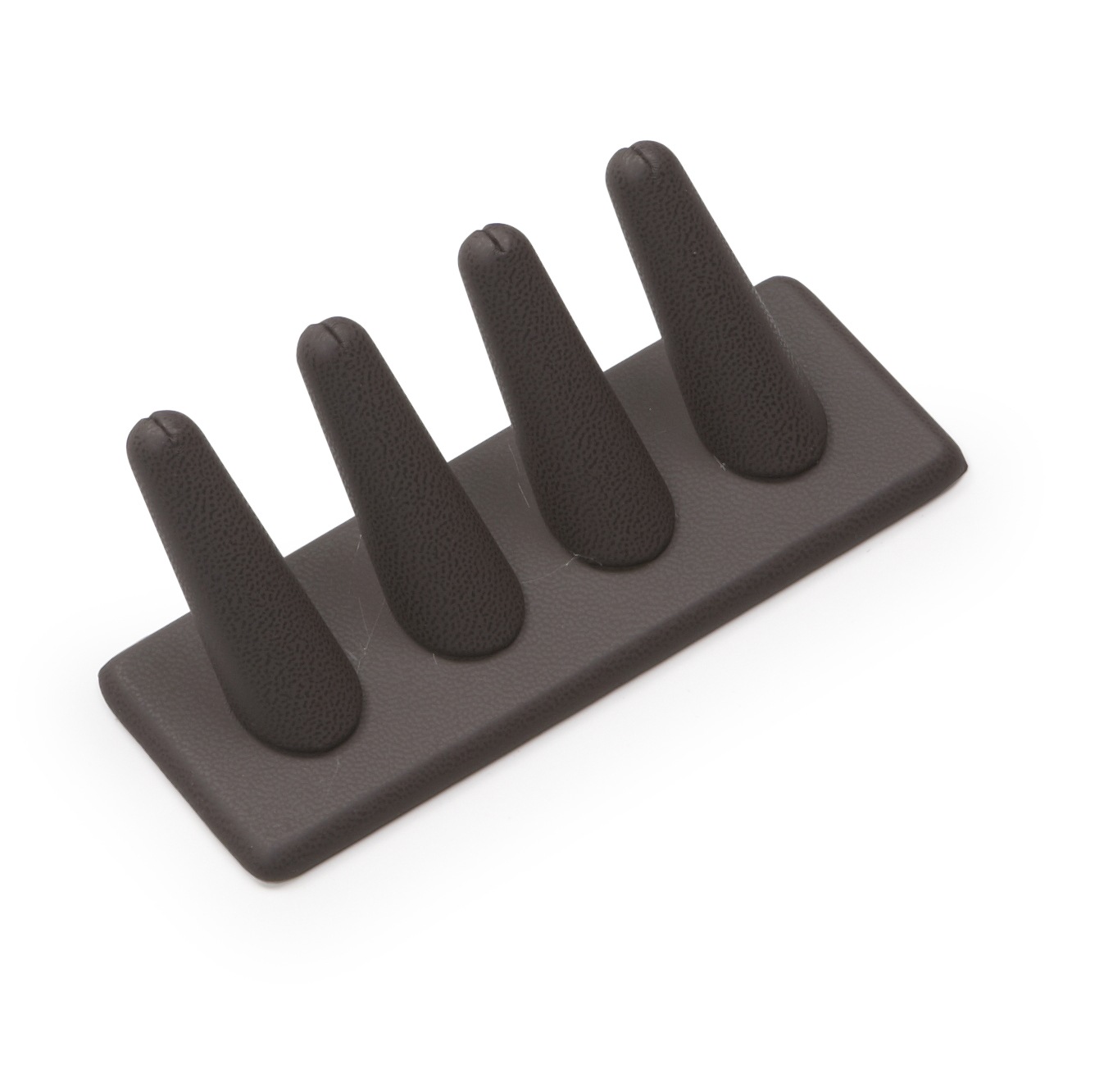 Chocolate Leatherette 4 Ring Finger Stand