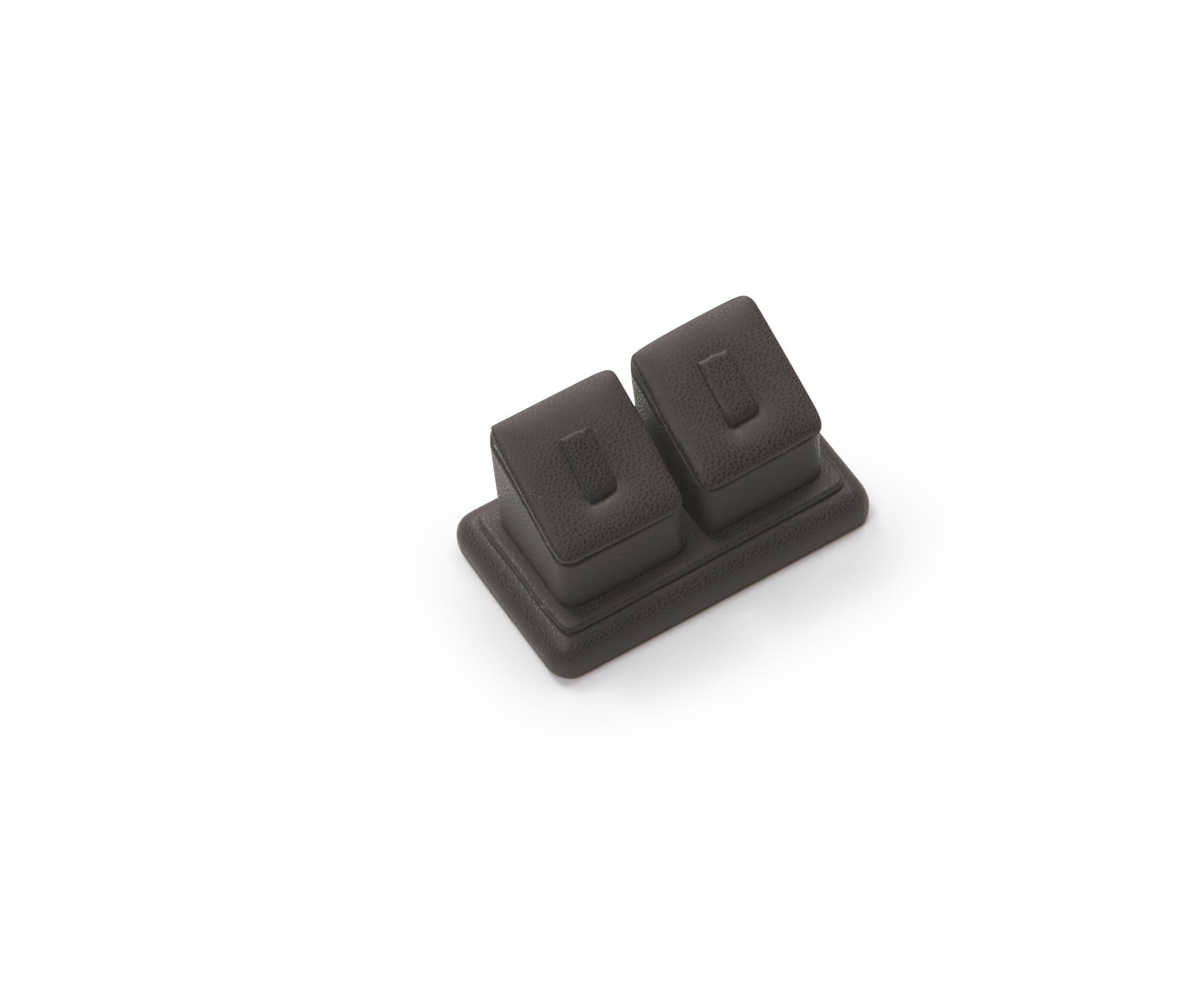 Chocolate Leatherette 2 Clip Ring Stand