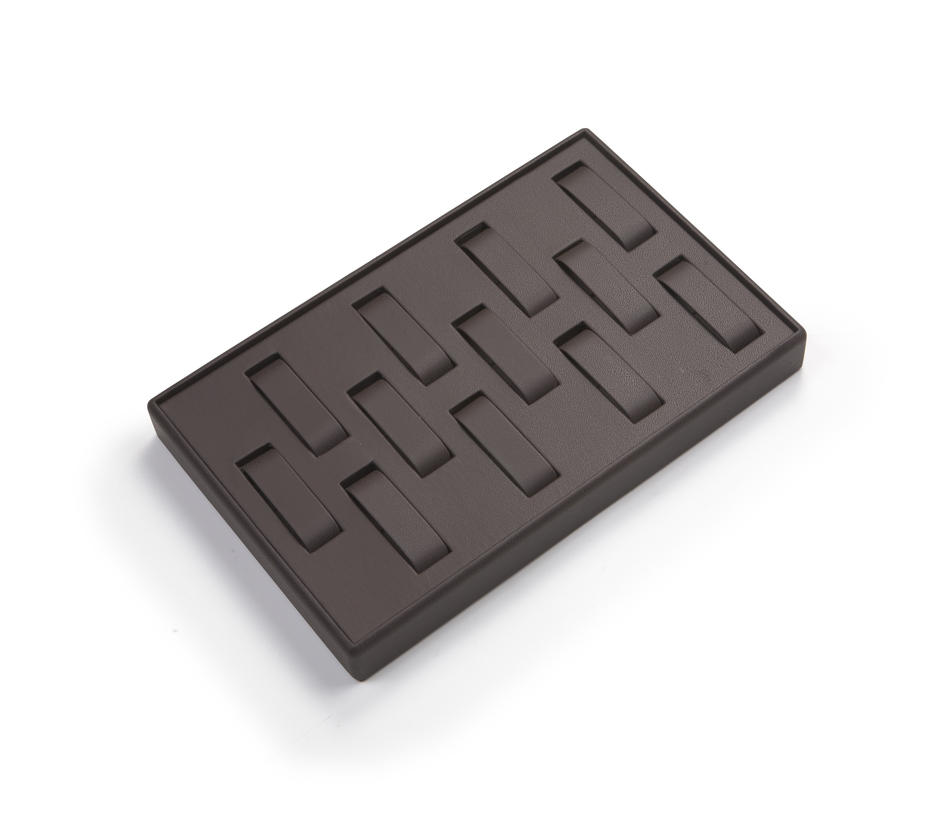 Chocolate Leatherette 12 Watch Tray