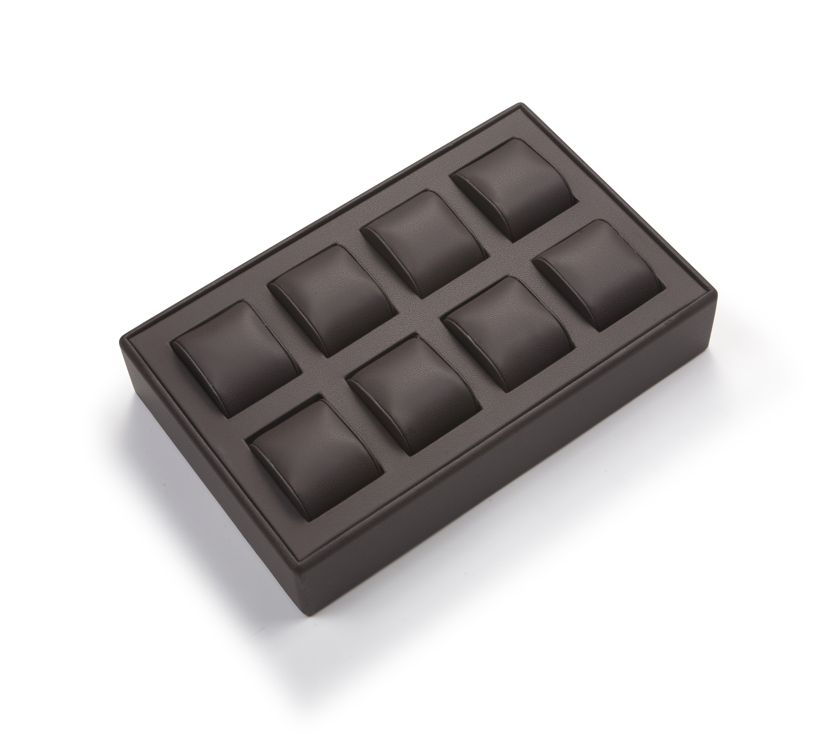 Chocolate Leatherette 8 Watch Tray