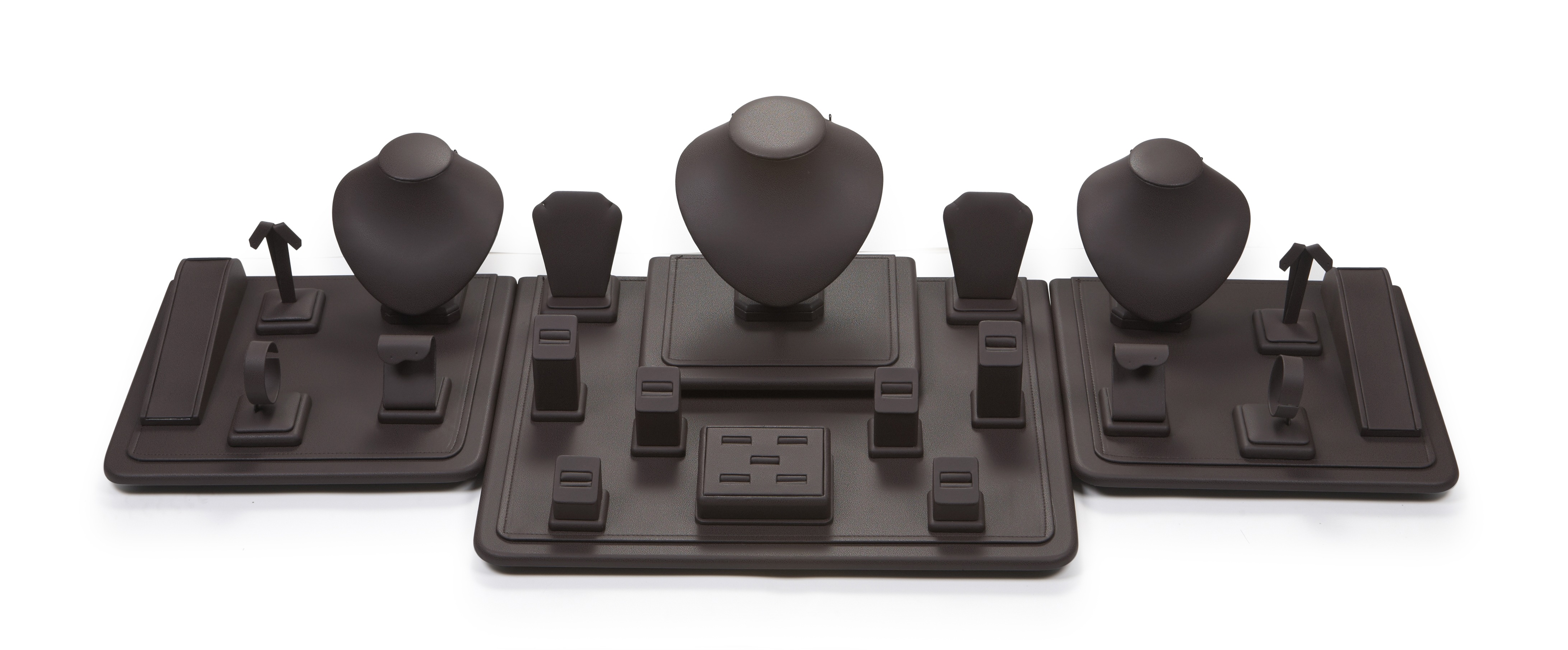 Chocolate Leatherette Showcase Display Set