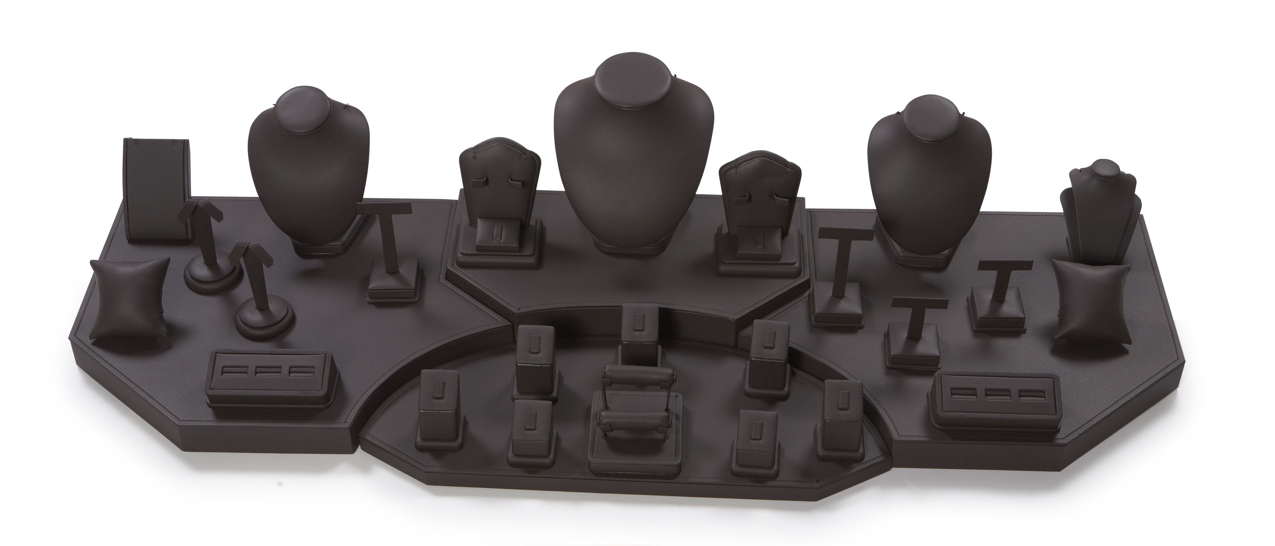 Chocolate Leatherette 4' Showcase Display Set