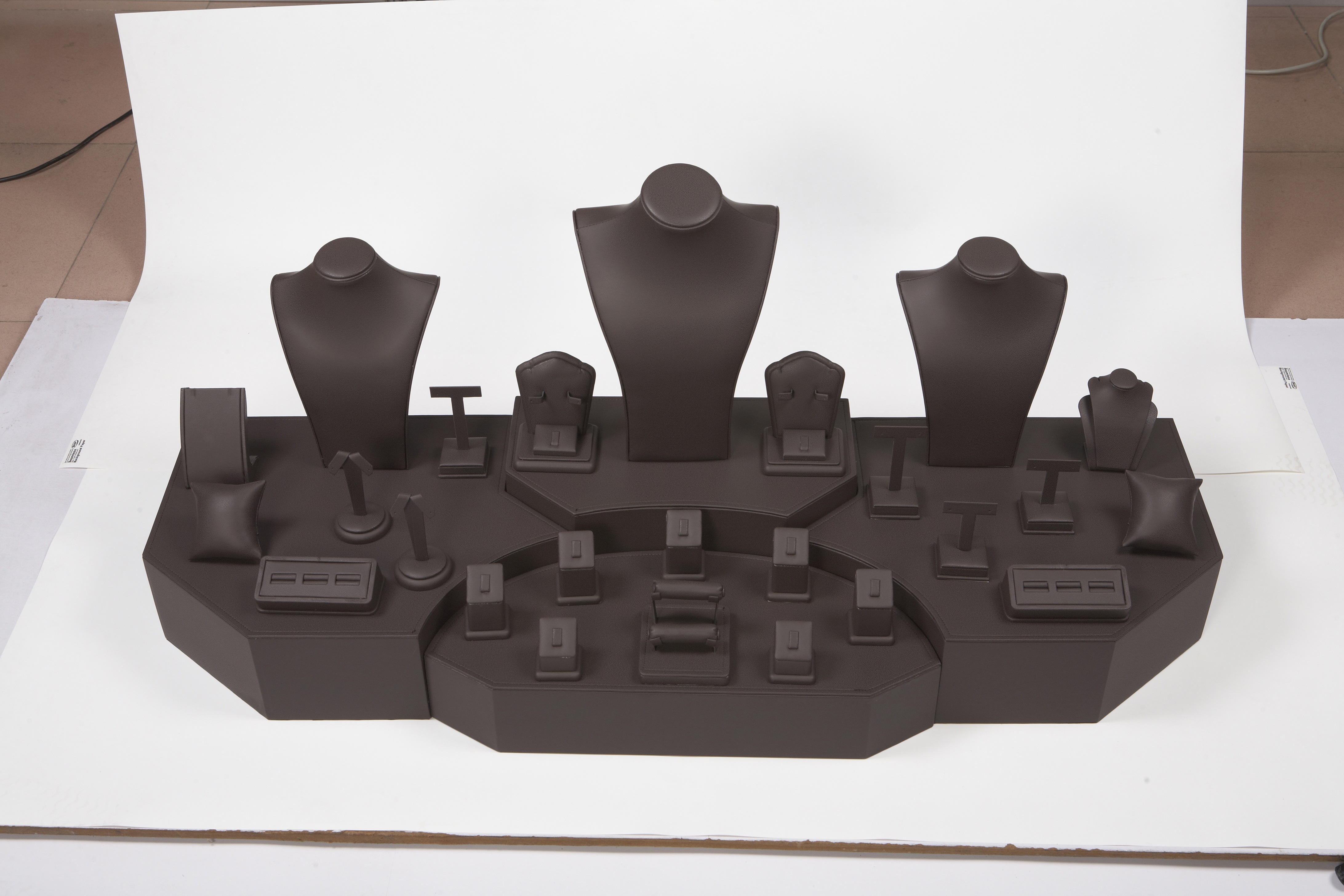 Chocolate Leatherette Window Display Set