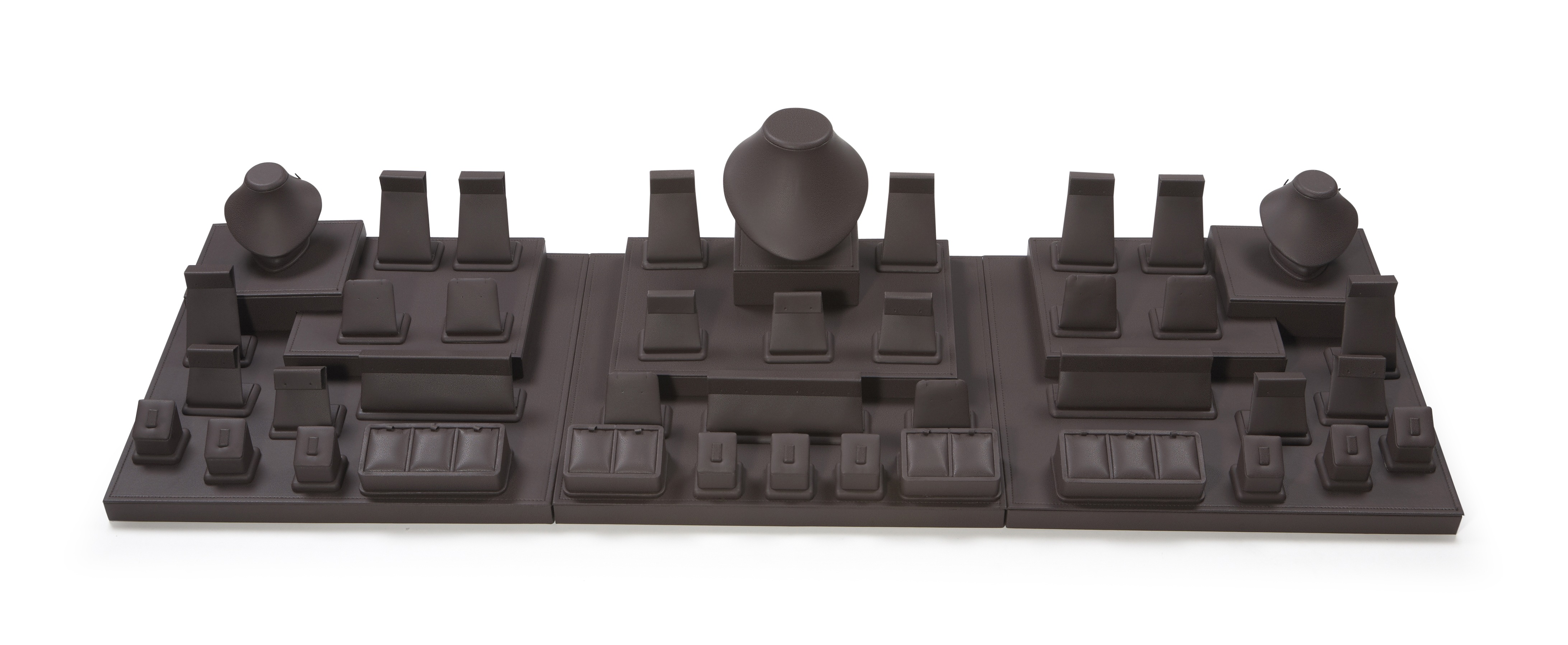 Chocolate Leatherette Showcase Display Set