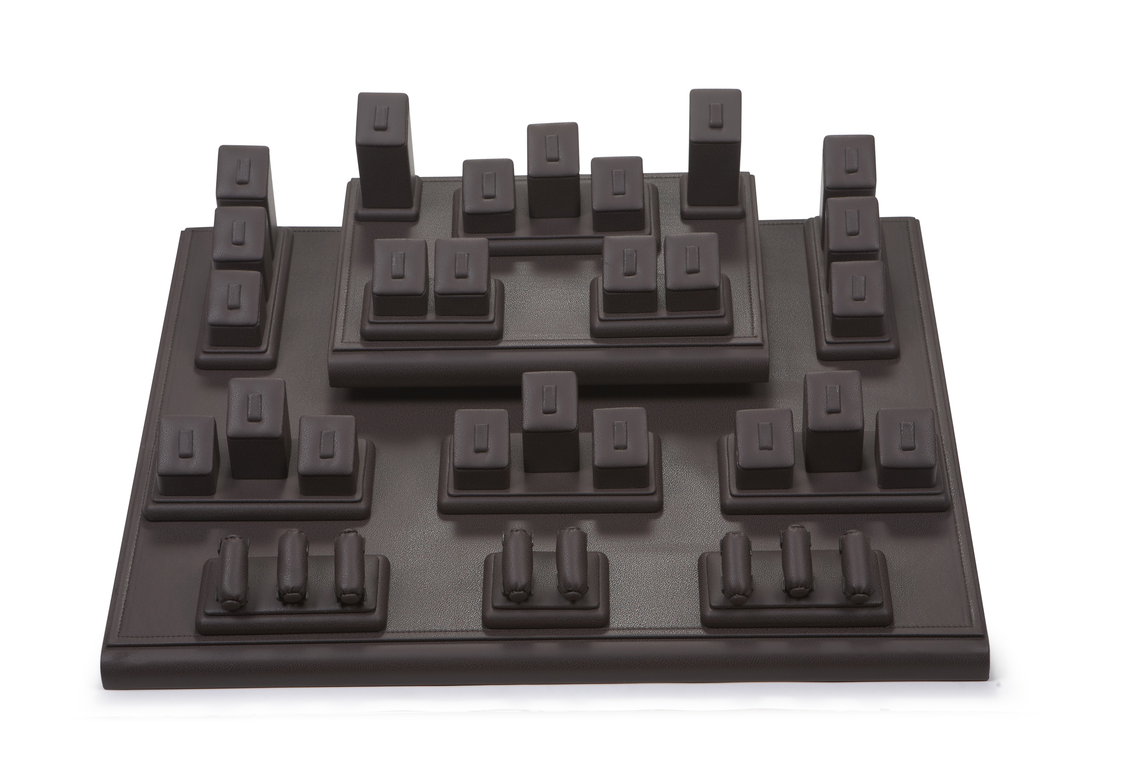 Chocolate Leatherette Showcase Display Set