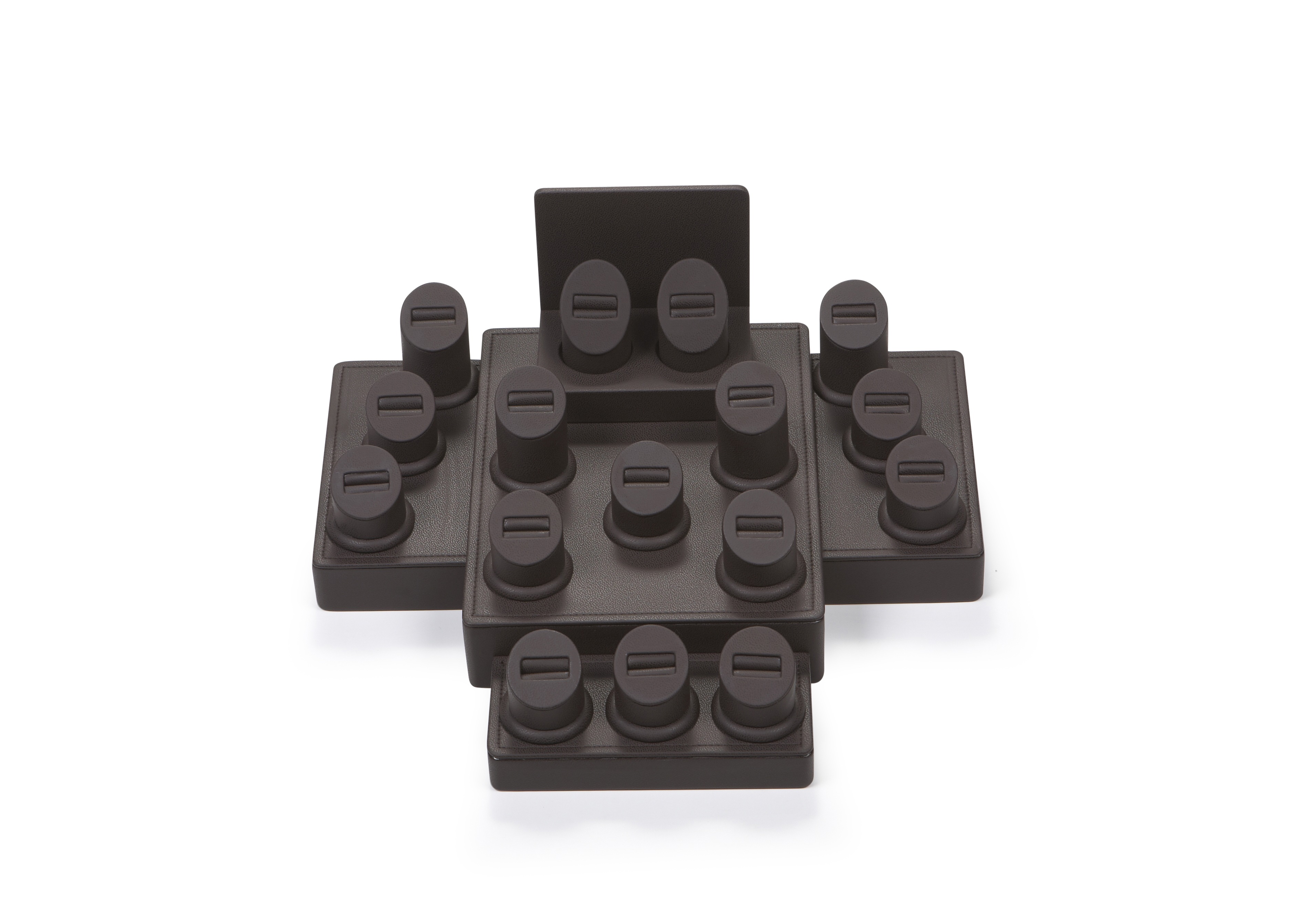 Chocolate Leatherette Showcase Display Set