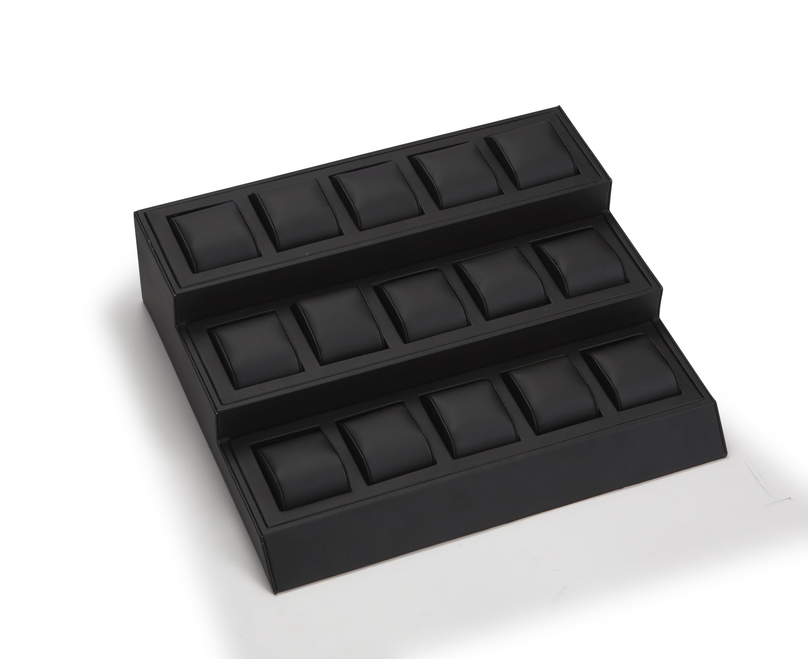 Black Leatherette 15 Watch Stand