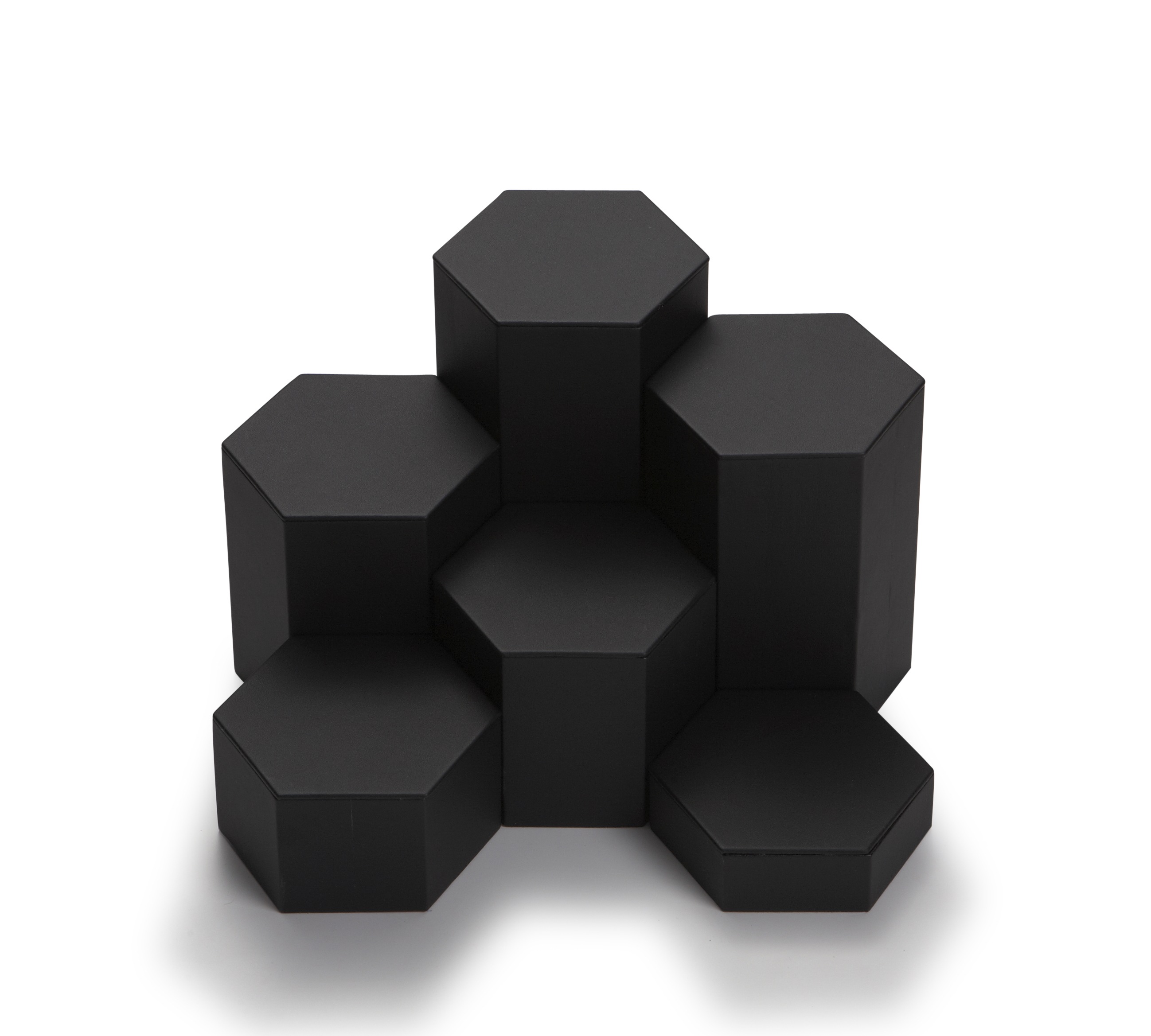 Black Leatherette 6 Pc Hexagon Risers