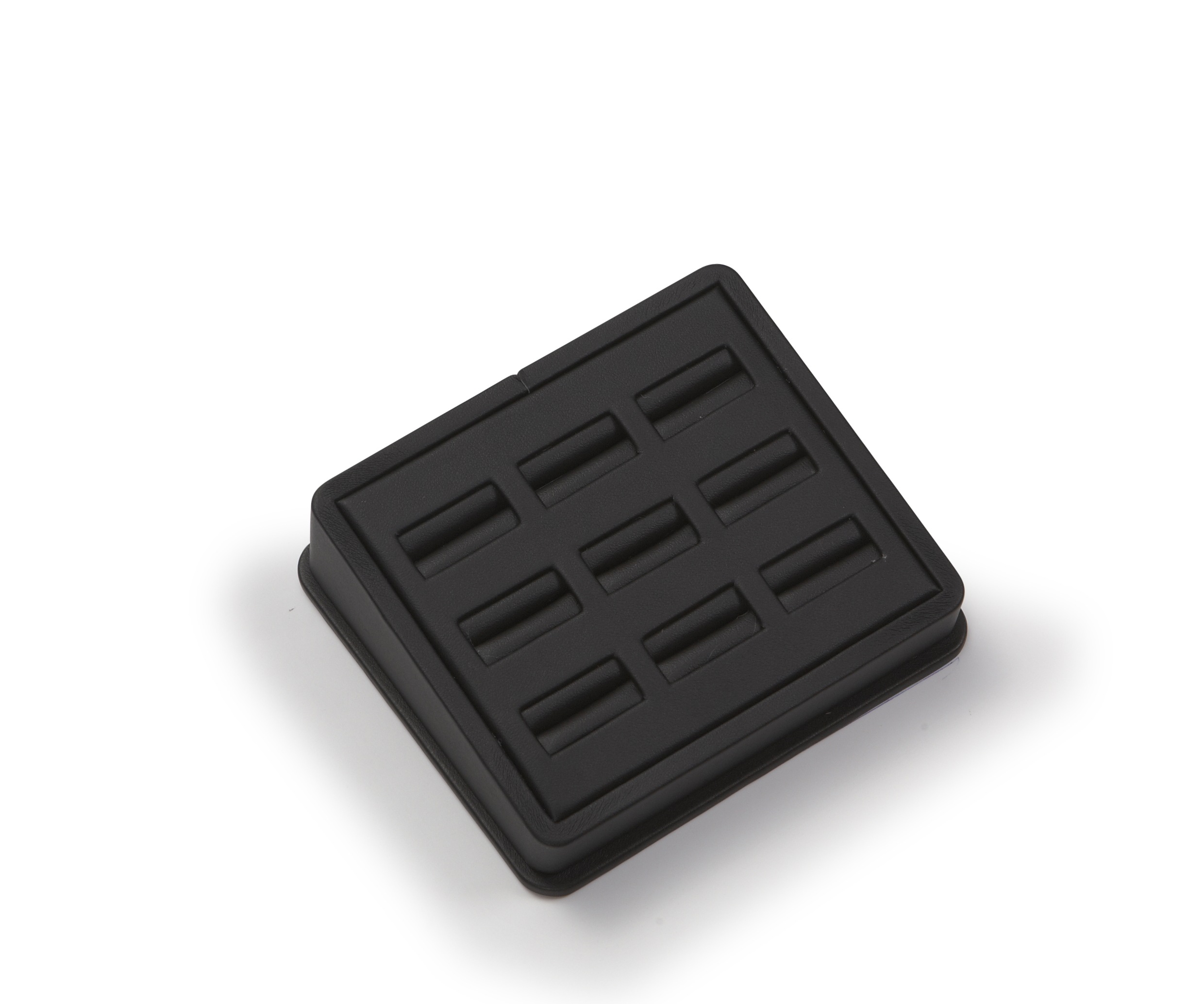 Black Leatherette 9 Ring Slot Stand