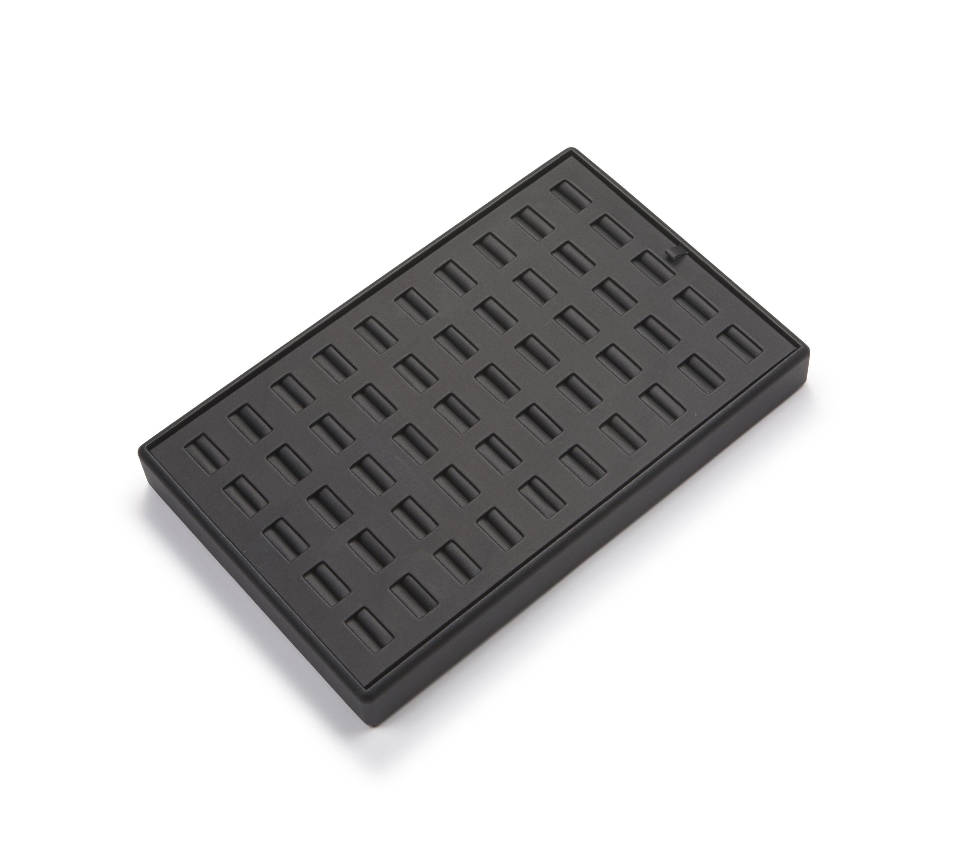 Black Leatherette 50 Slot Ring Tray