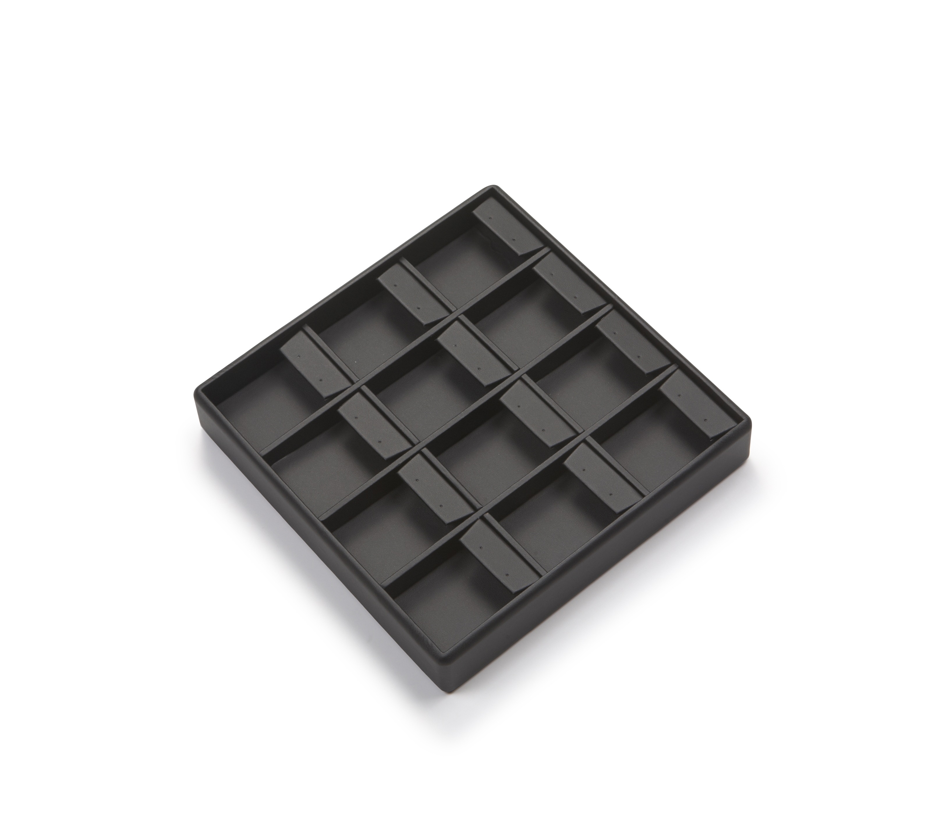 Black Leatherette 12 Earring Tray