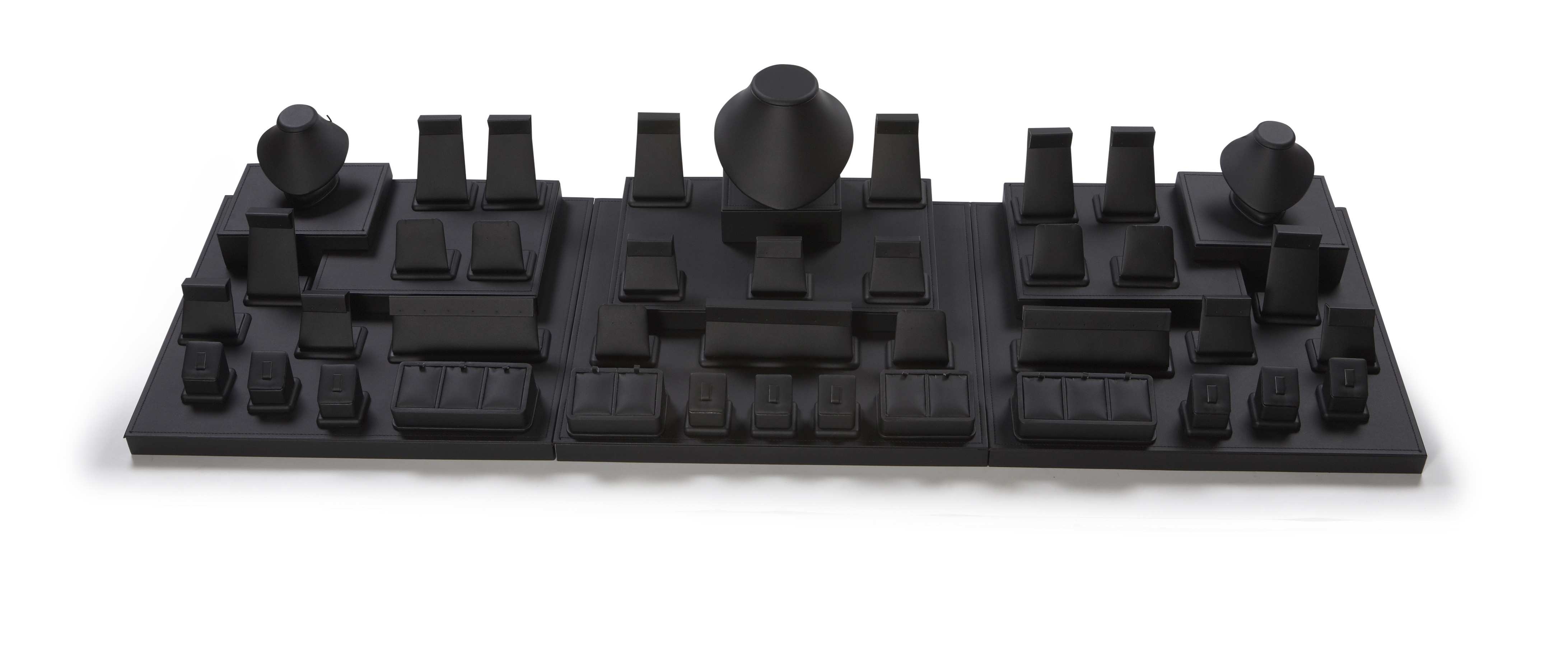 Black Leatherette Showcase Display Set