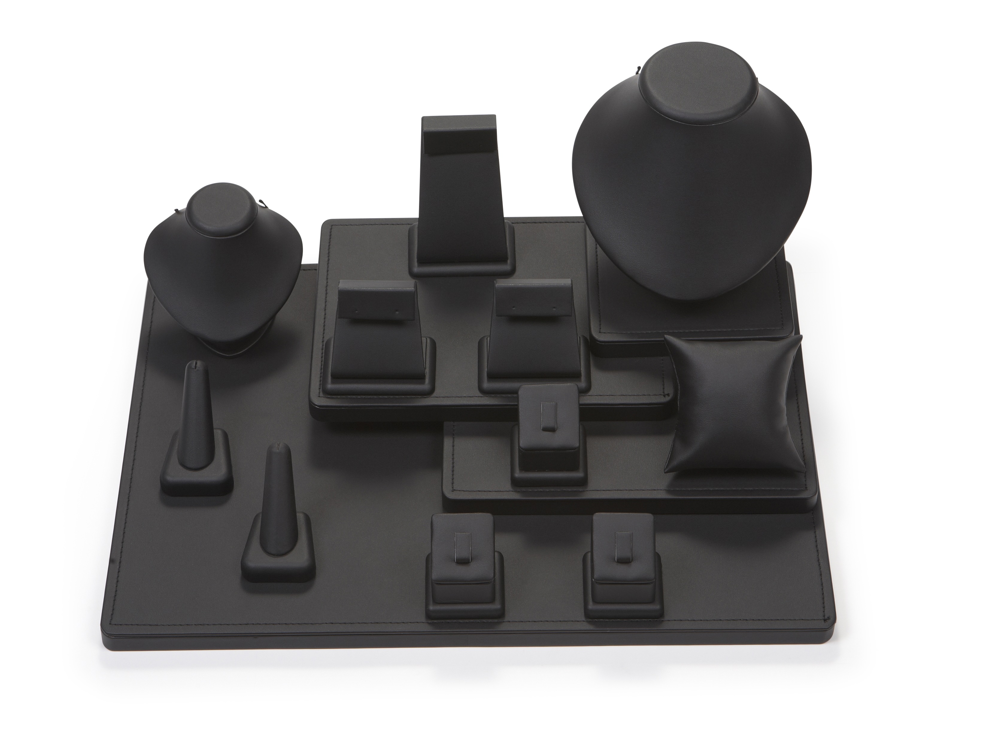 Black Leatherette Showcase Display Set