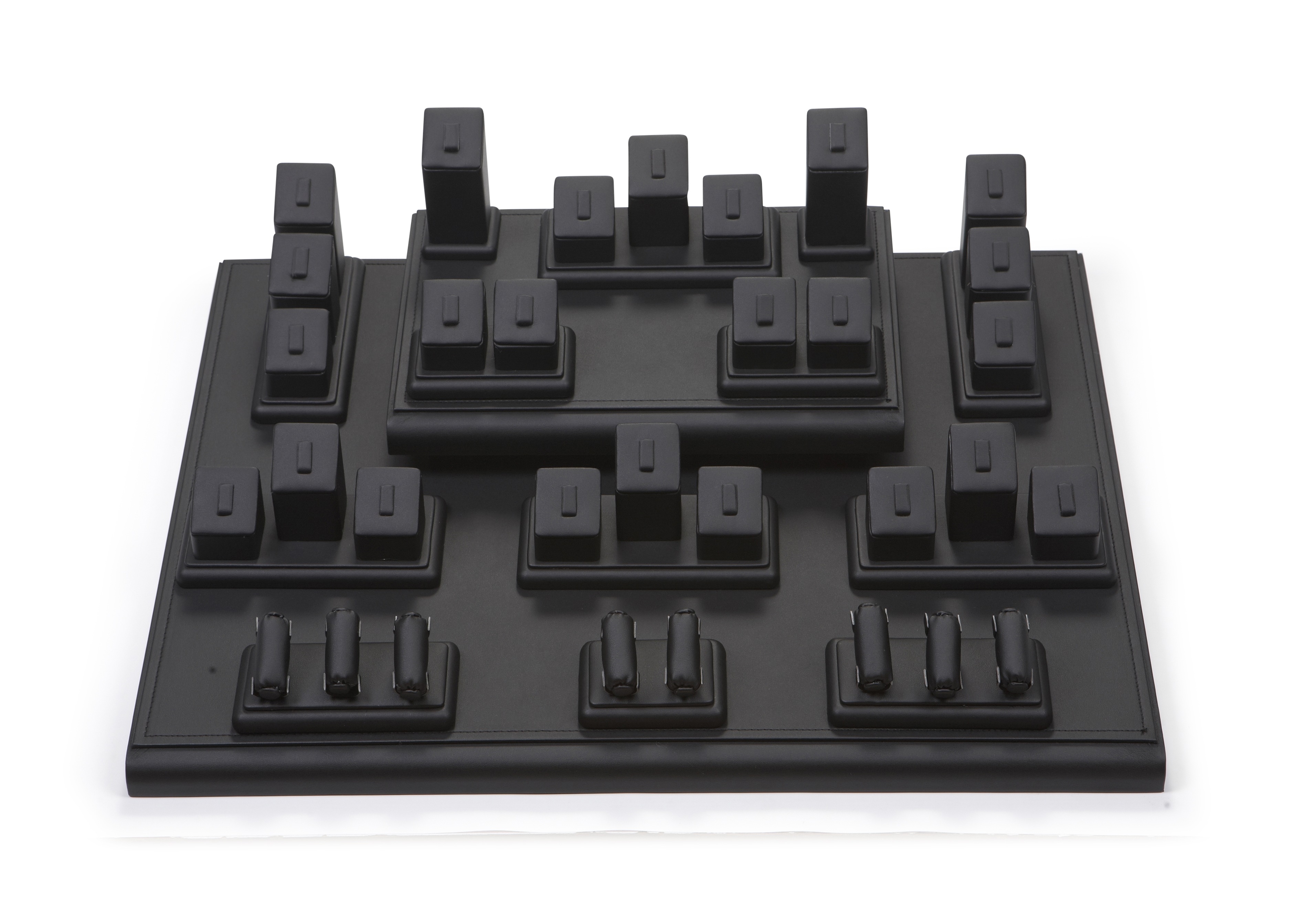 Black Leatherette Showcase Display Set