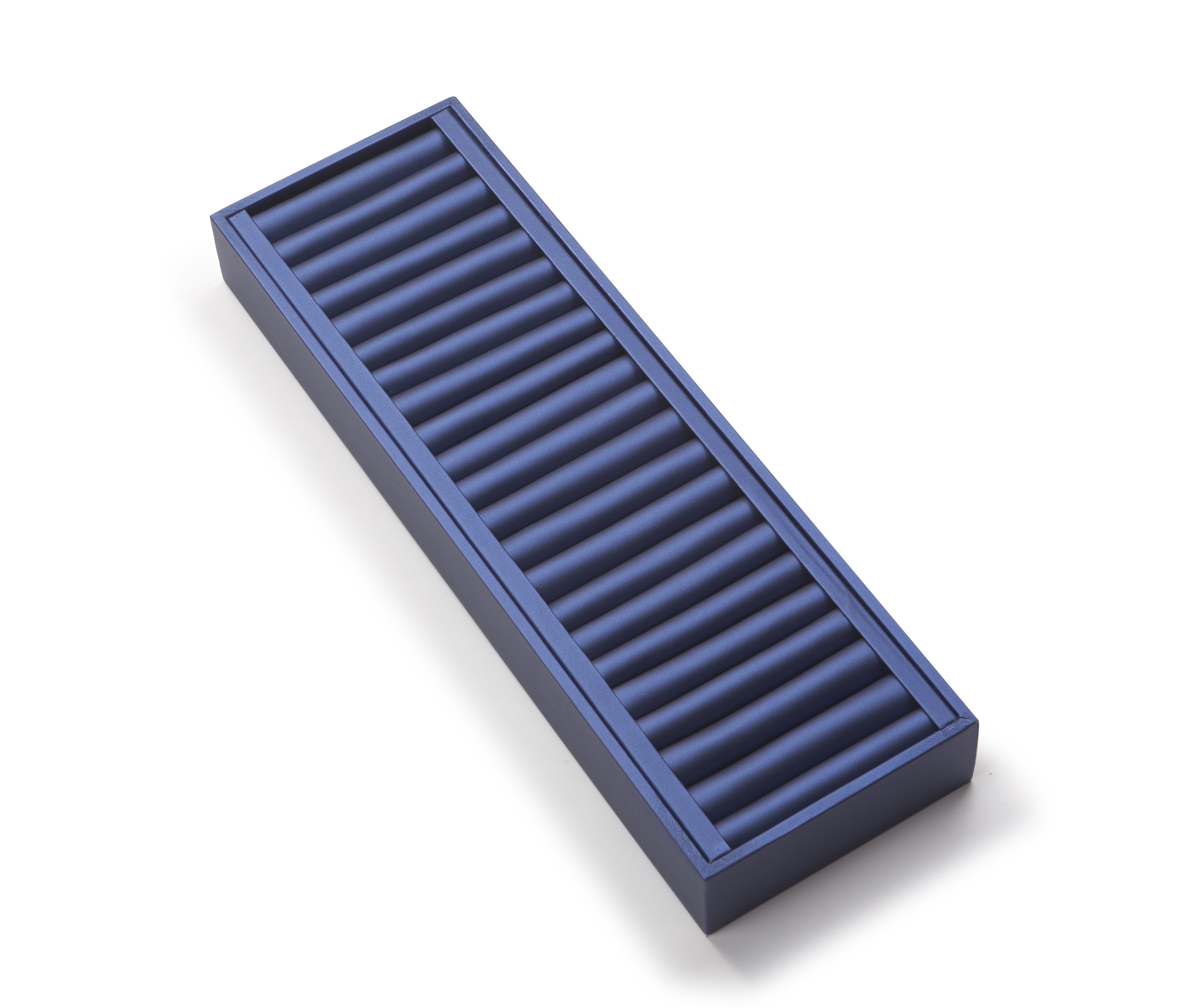 Navy Blue Leatherette Long Bangle Holder