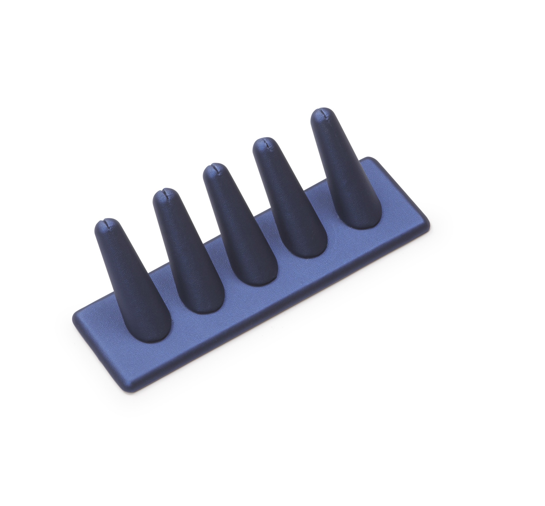 Navy Blue Leatherette 5 Ring Finger