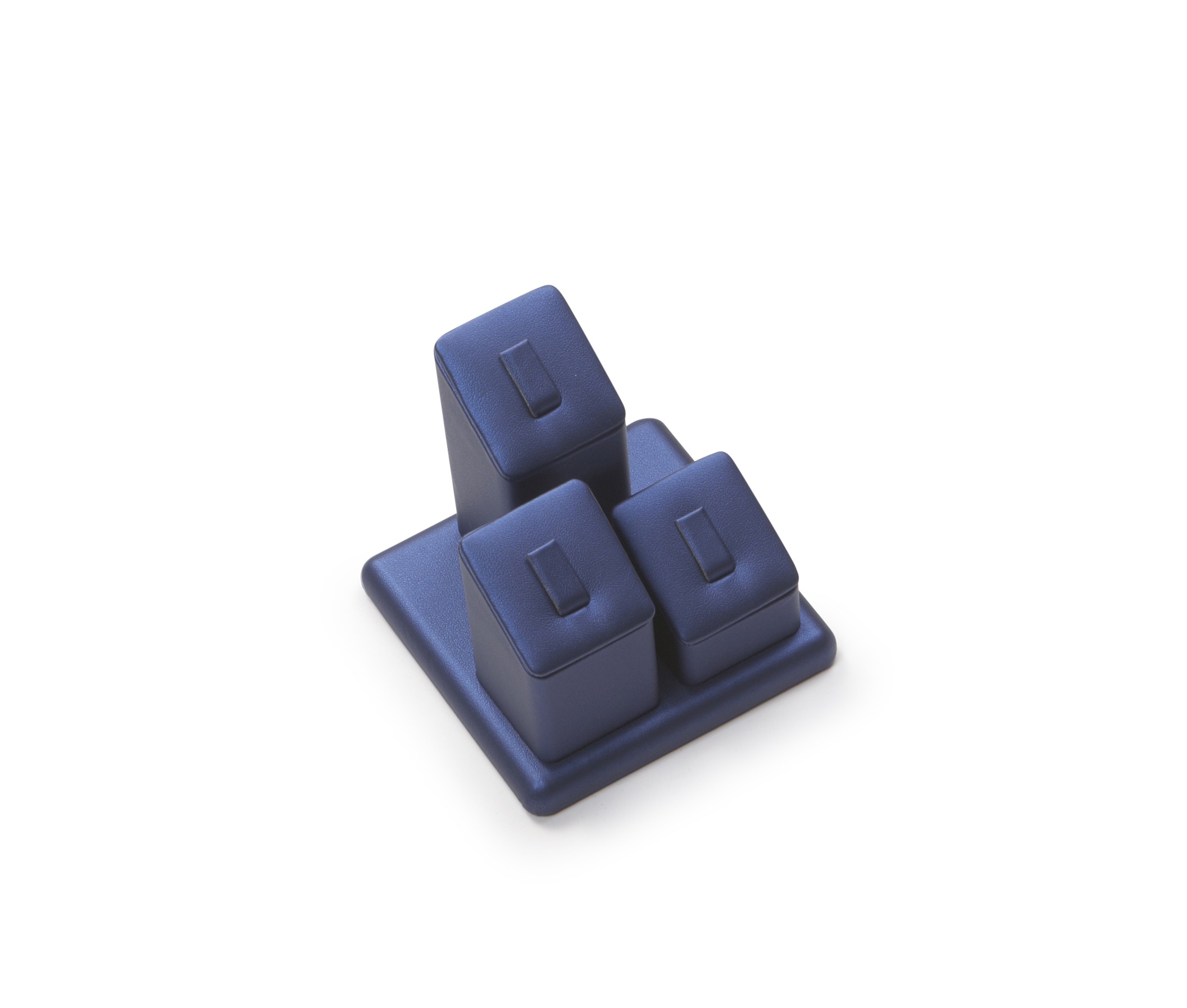 Navy Blue Leatherette 3 Clip Ring Stand