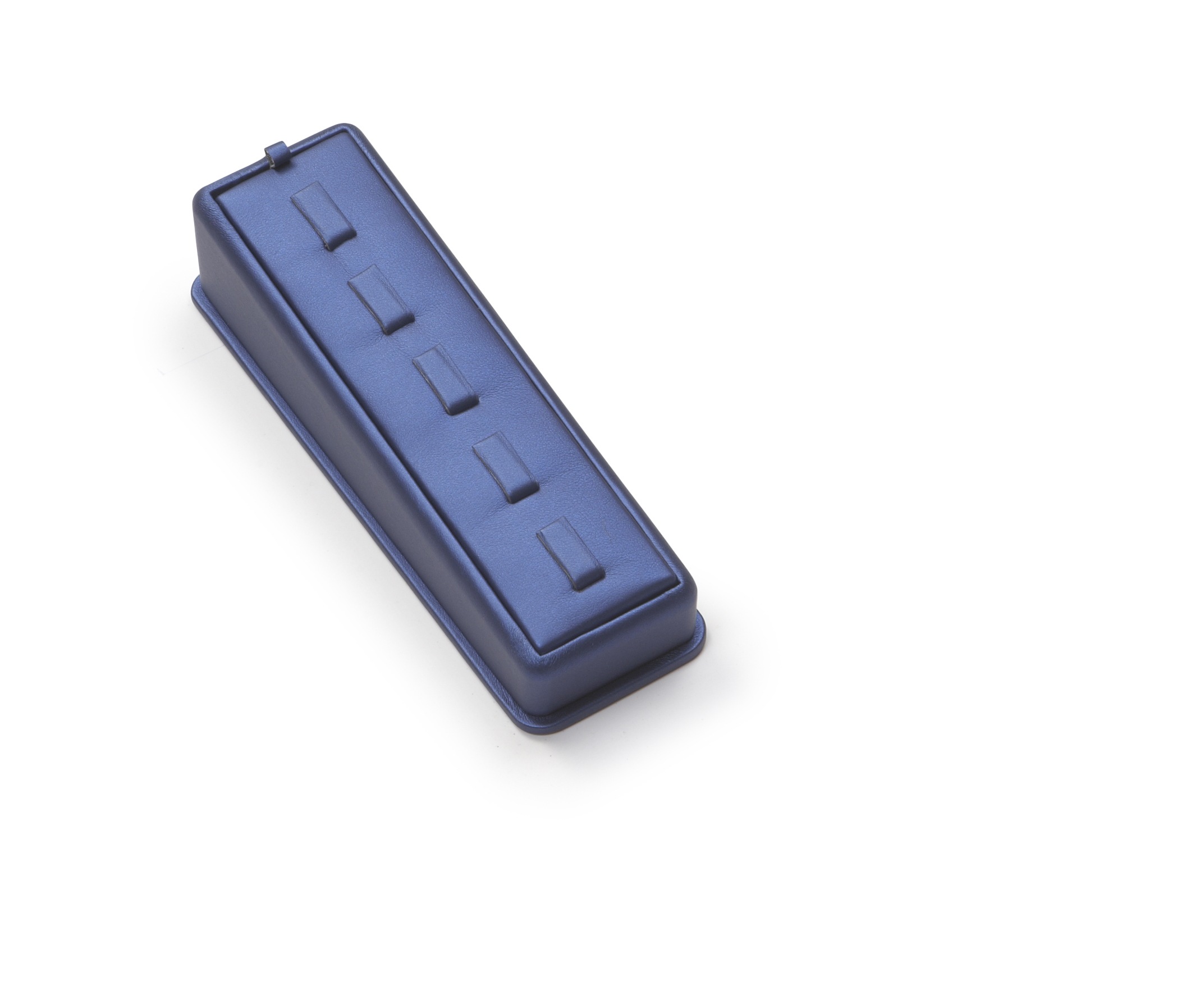 Navy Blue Leatherette 5 Clip Ring Tray
