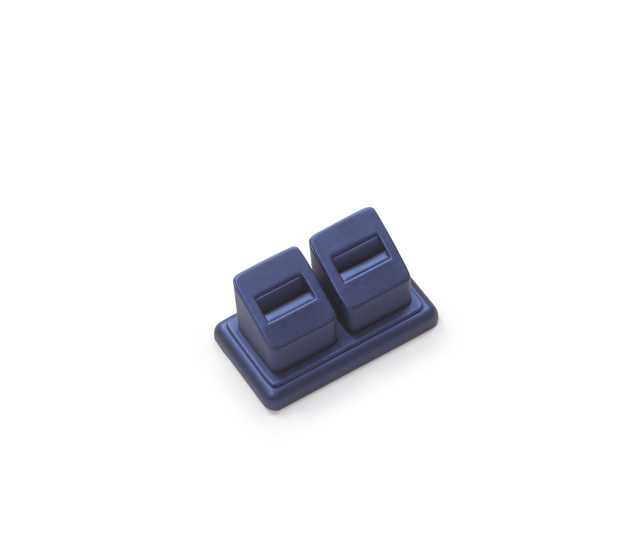 Navy Blue Leatherette 2 Ring Slot Stand