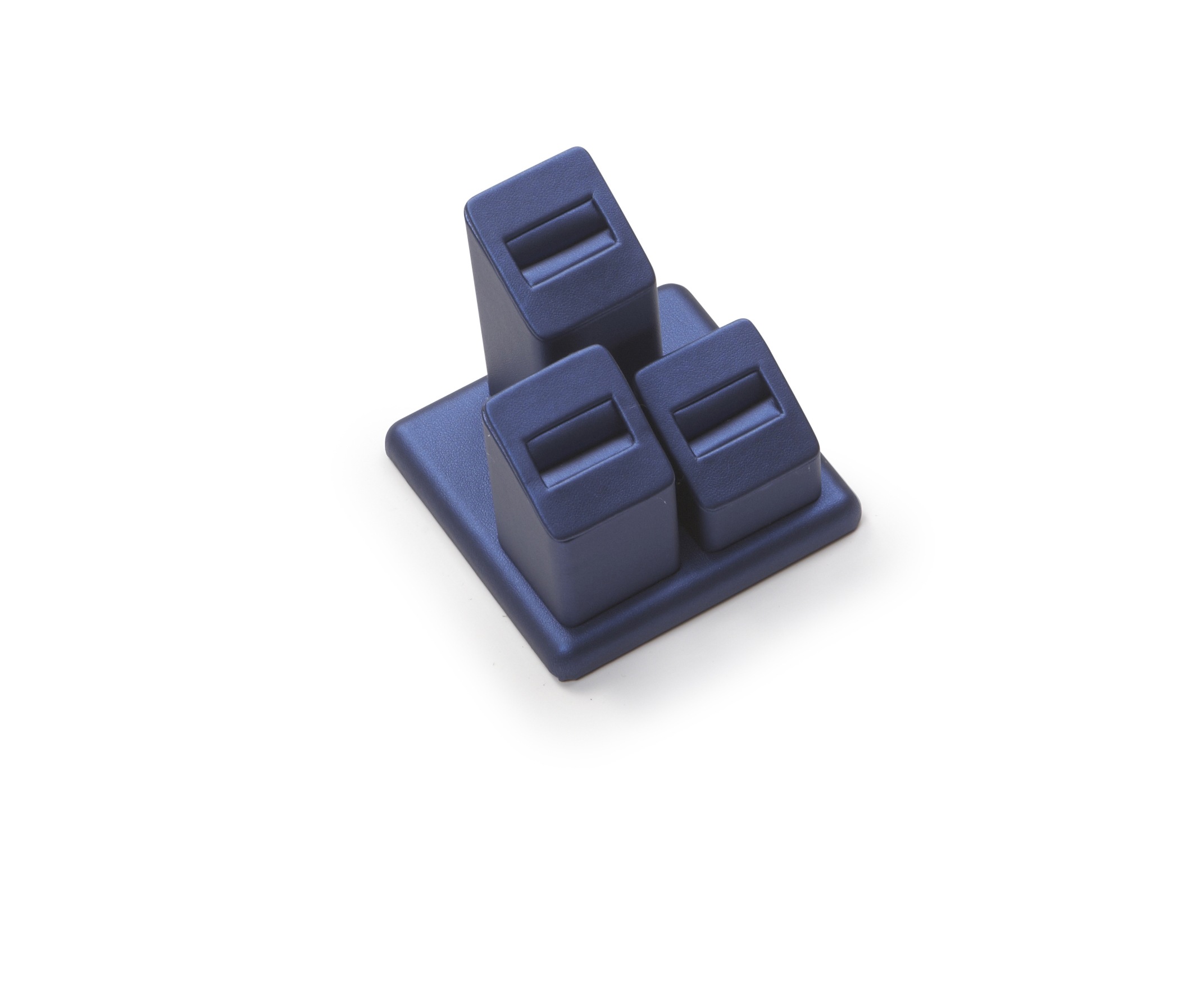 Navy Leatherette 3 Ring Slot Stand
