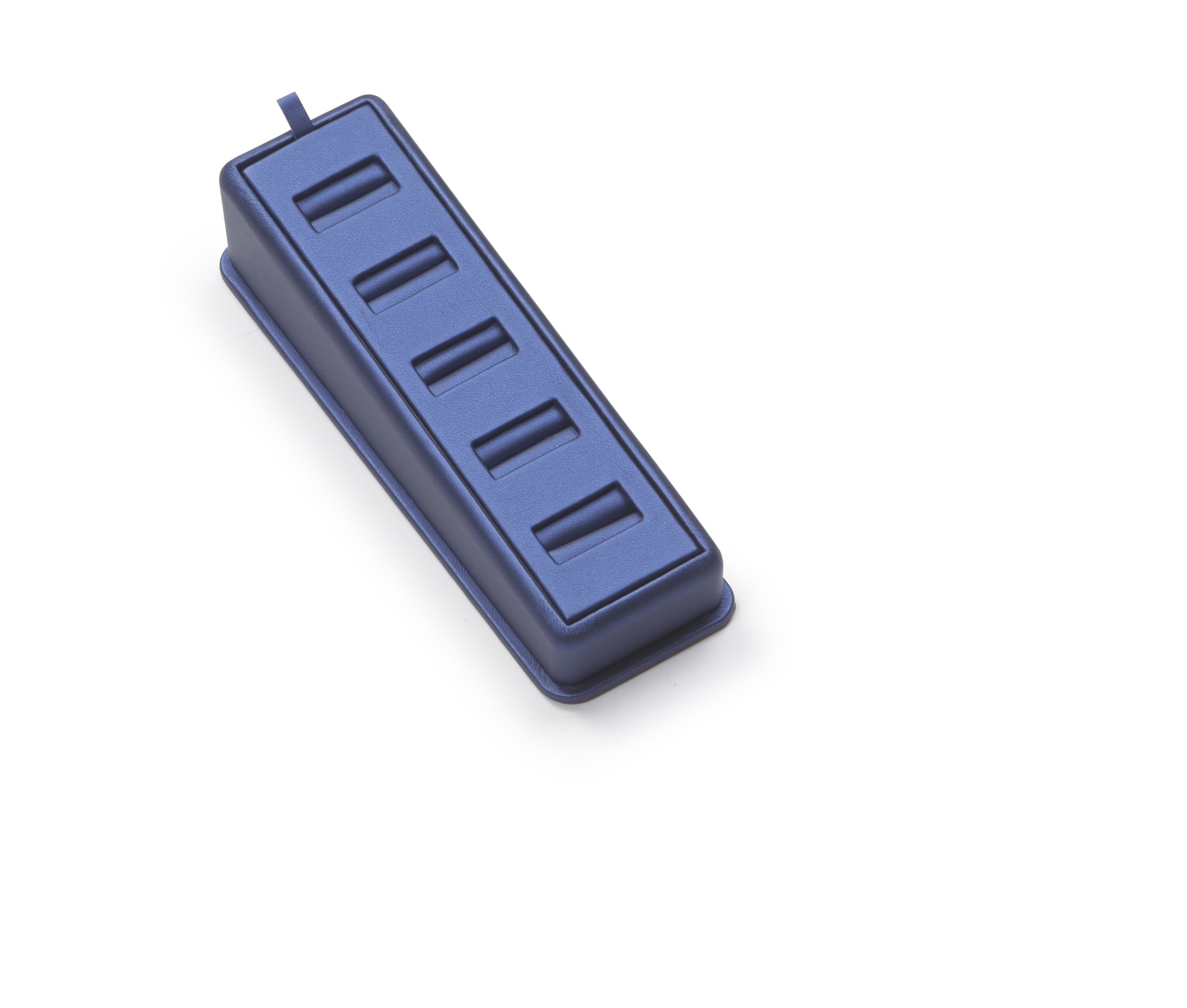 Navy Blue Leatherette 5 Ring Slot Stand
